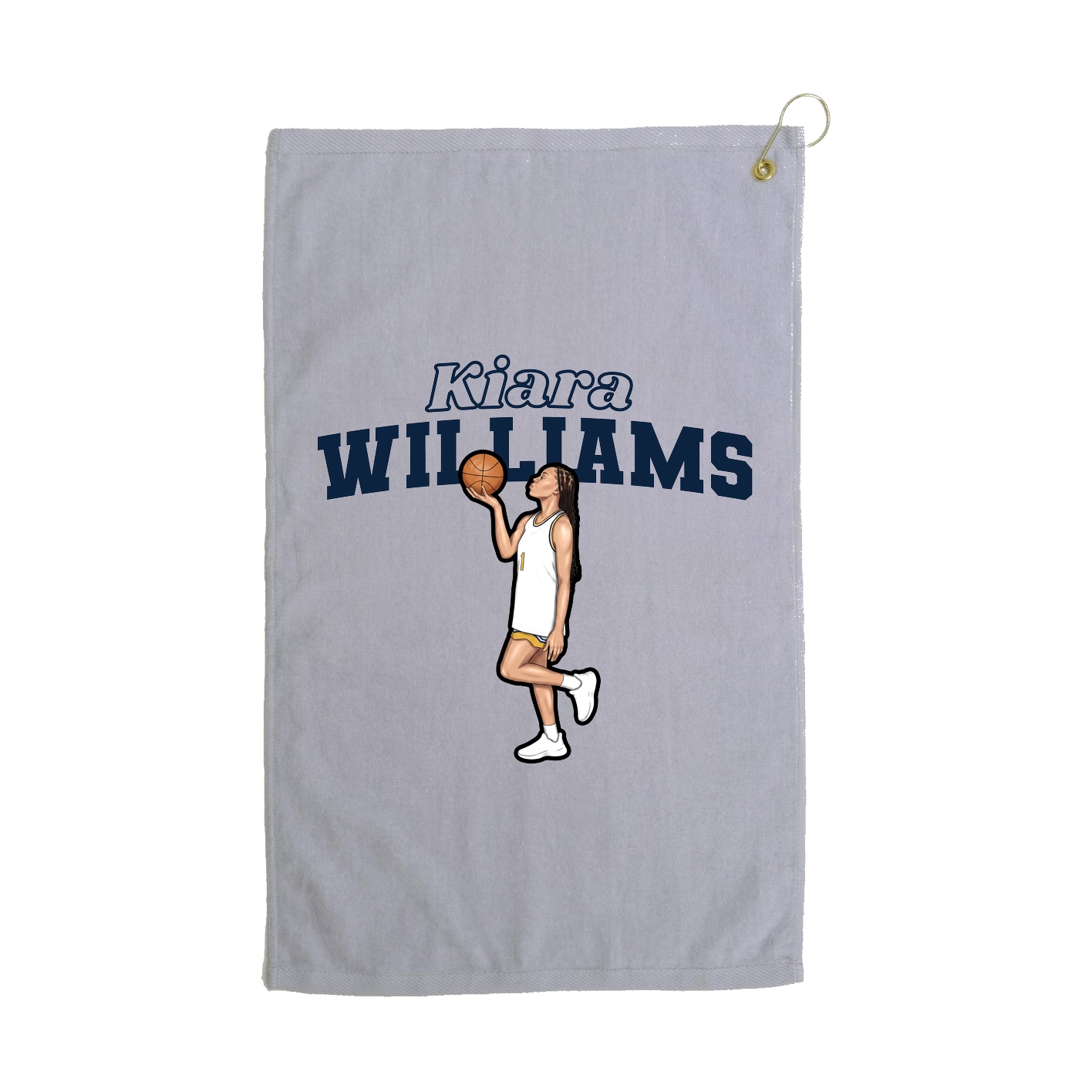 Golf Towel — Name Arch in Grey
