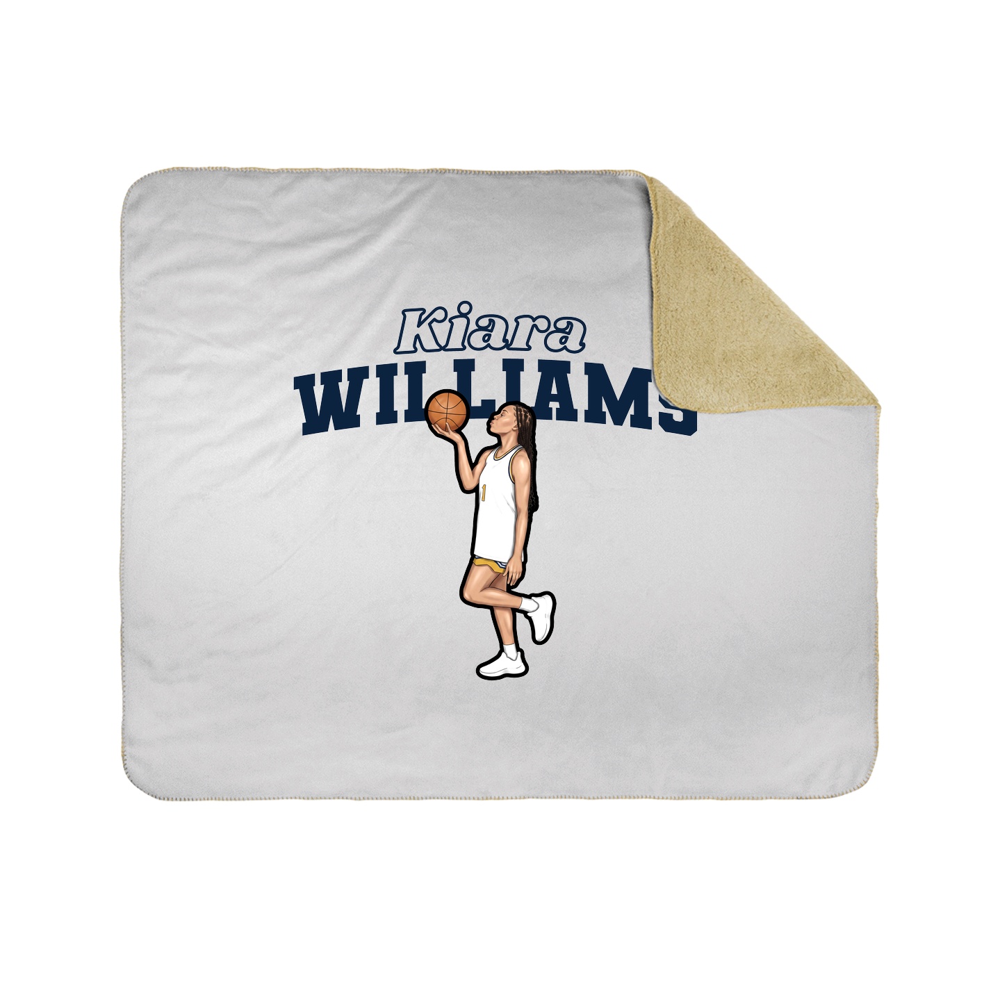 Throw Blanket — Name Arch in White