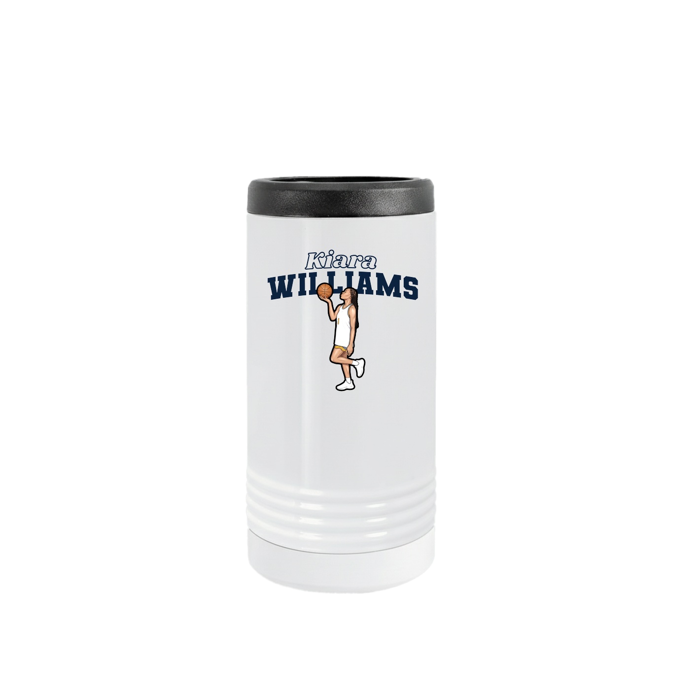 Slim Beverage Holder — Name Arch in White