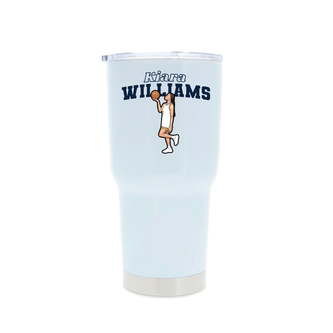30oz Stainless Steel Tumbler — Name Arch in White
