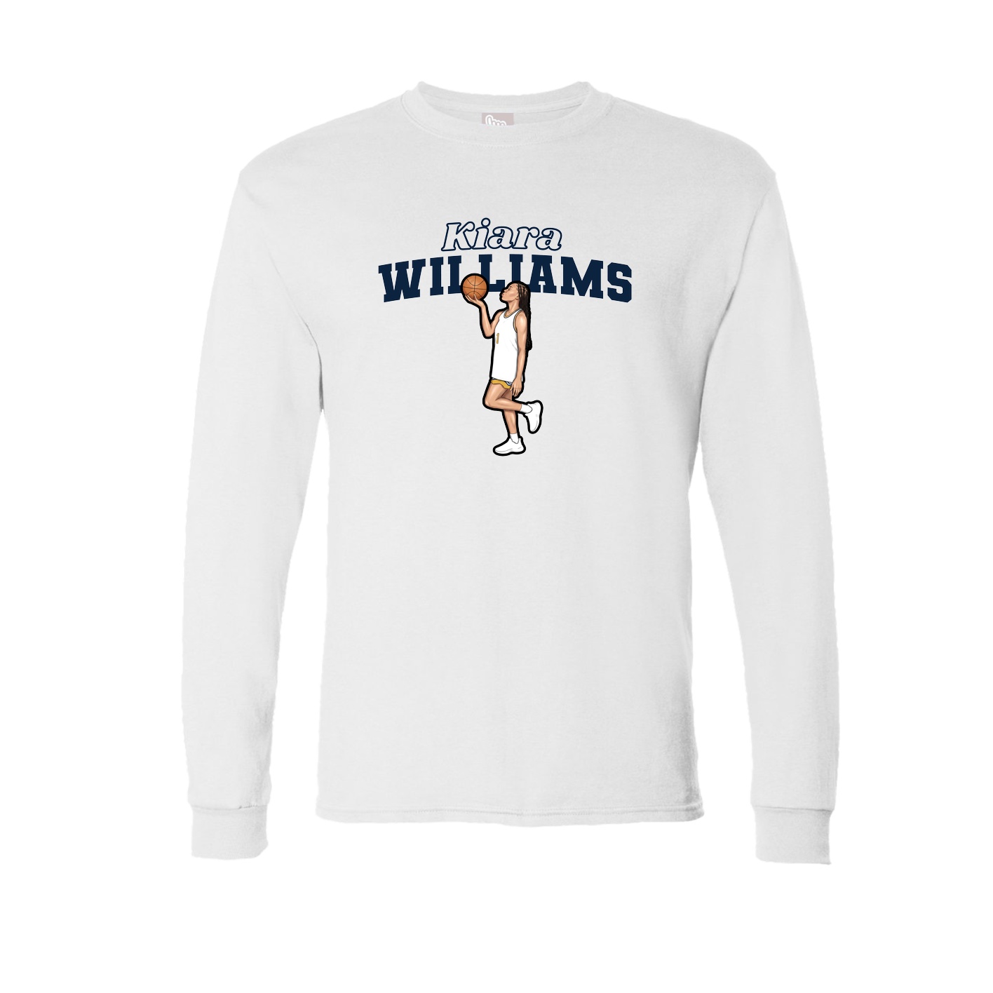 Long Sleeve Tee — Name Arch in White