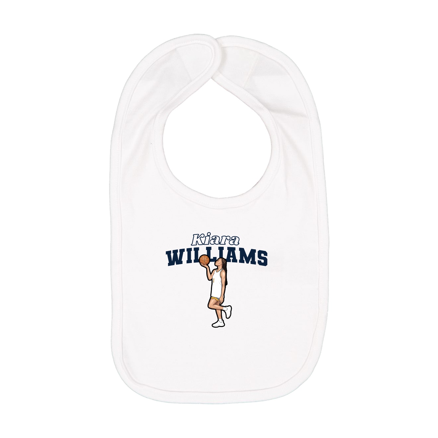 Infant Bib — Name Arch in White