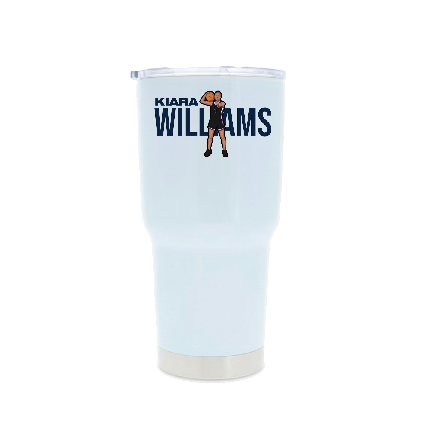 30oz Stainless Steel Tumbler — Player Name in White