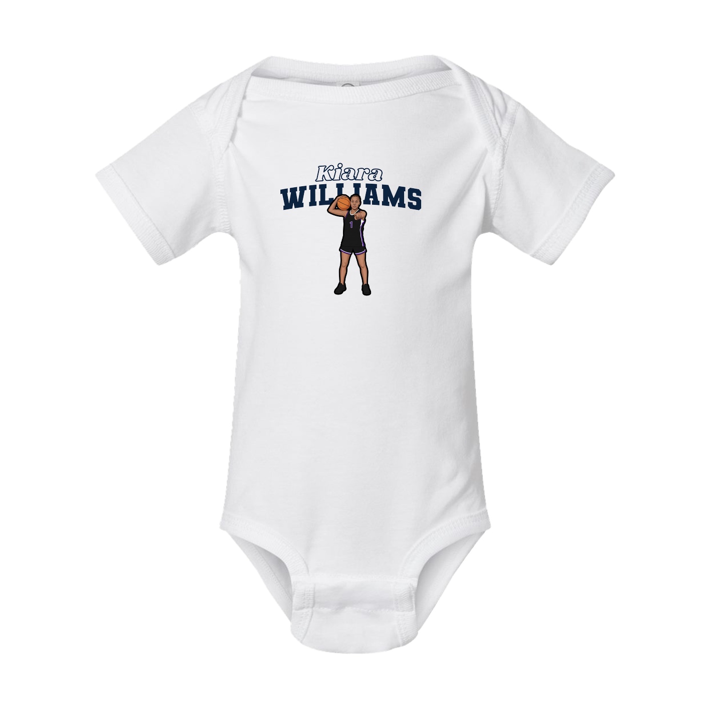 Baby Onesie — Name Arch in White