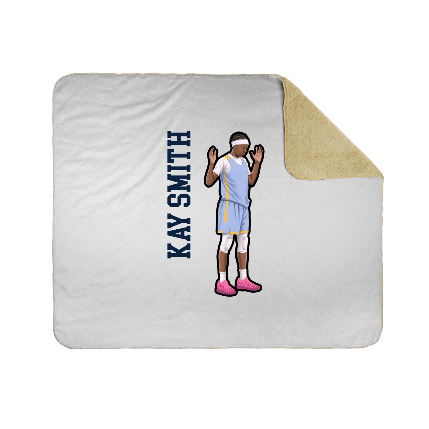 Throw Blanket — Name Vertical in White