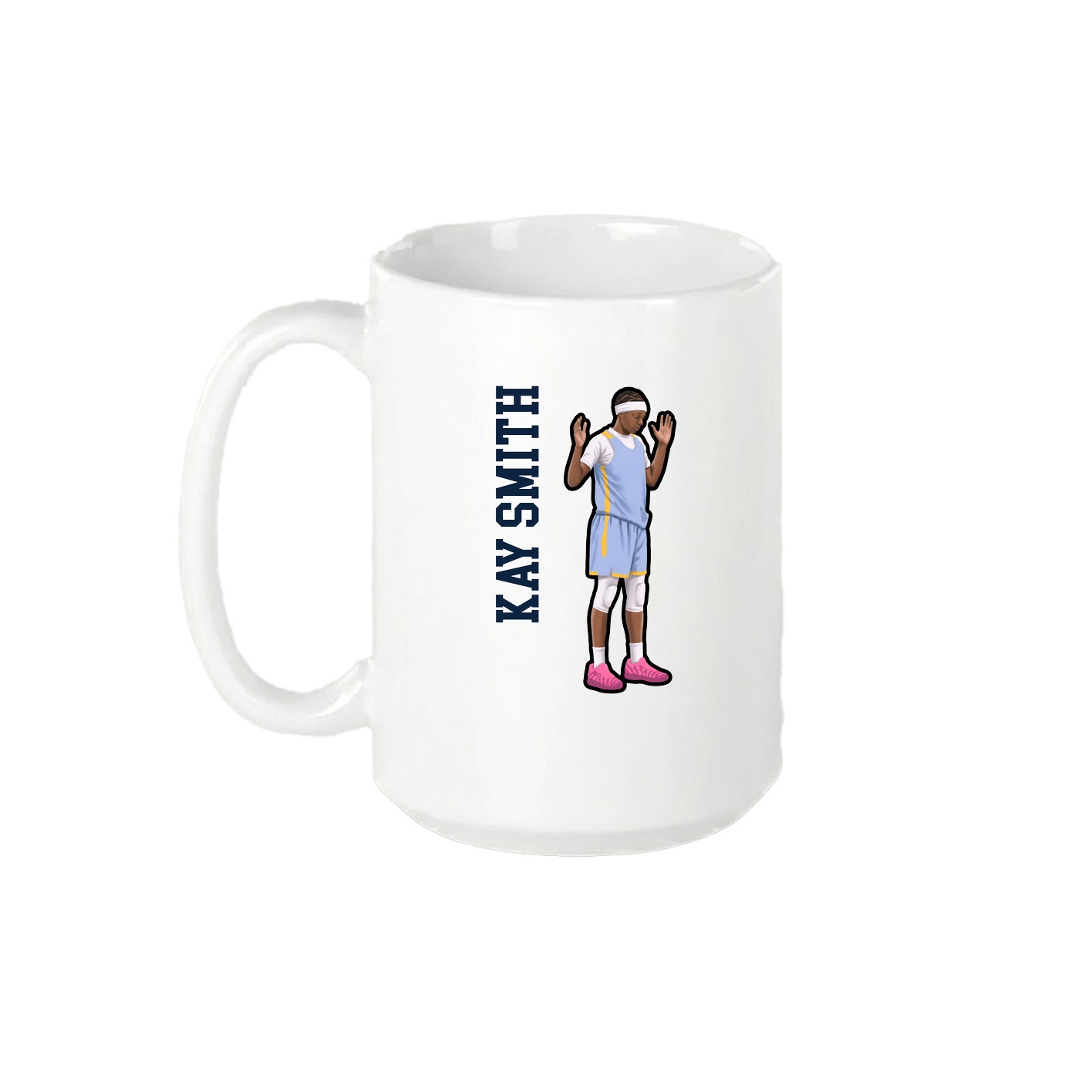 15oz Coffee Mug — Name Vertical in White