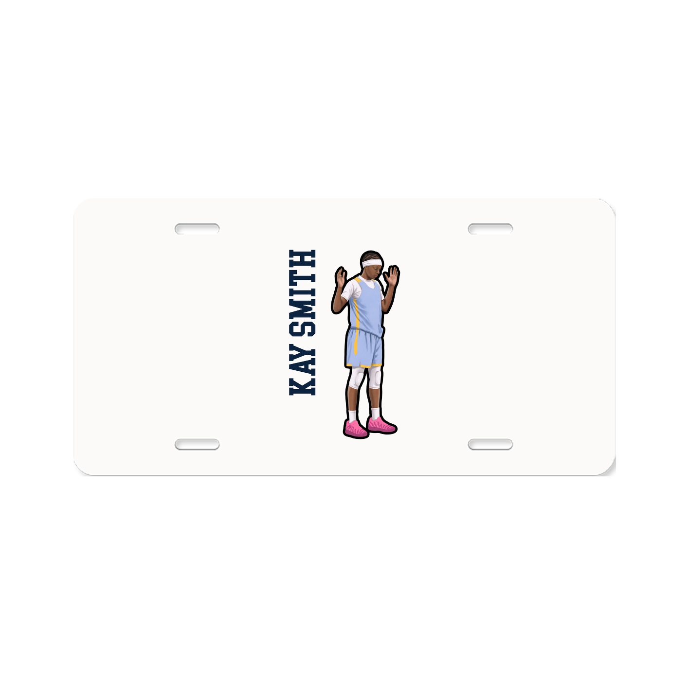 License Plate — Name Vertical in Classic