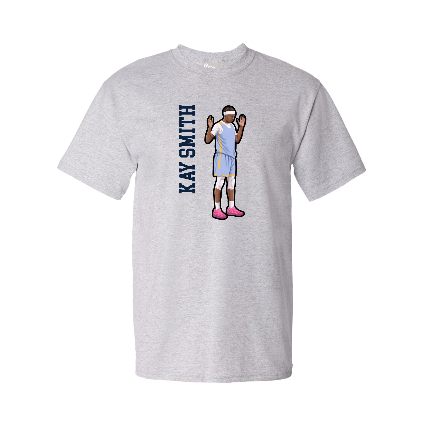 Youth Tee — Name Vertical in Grey