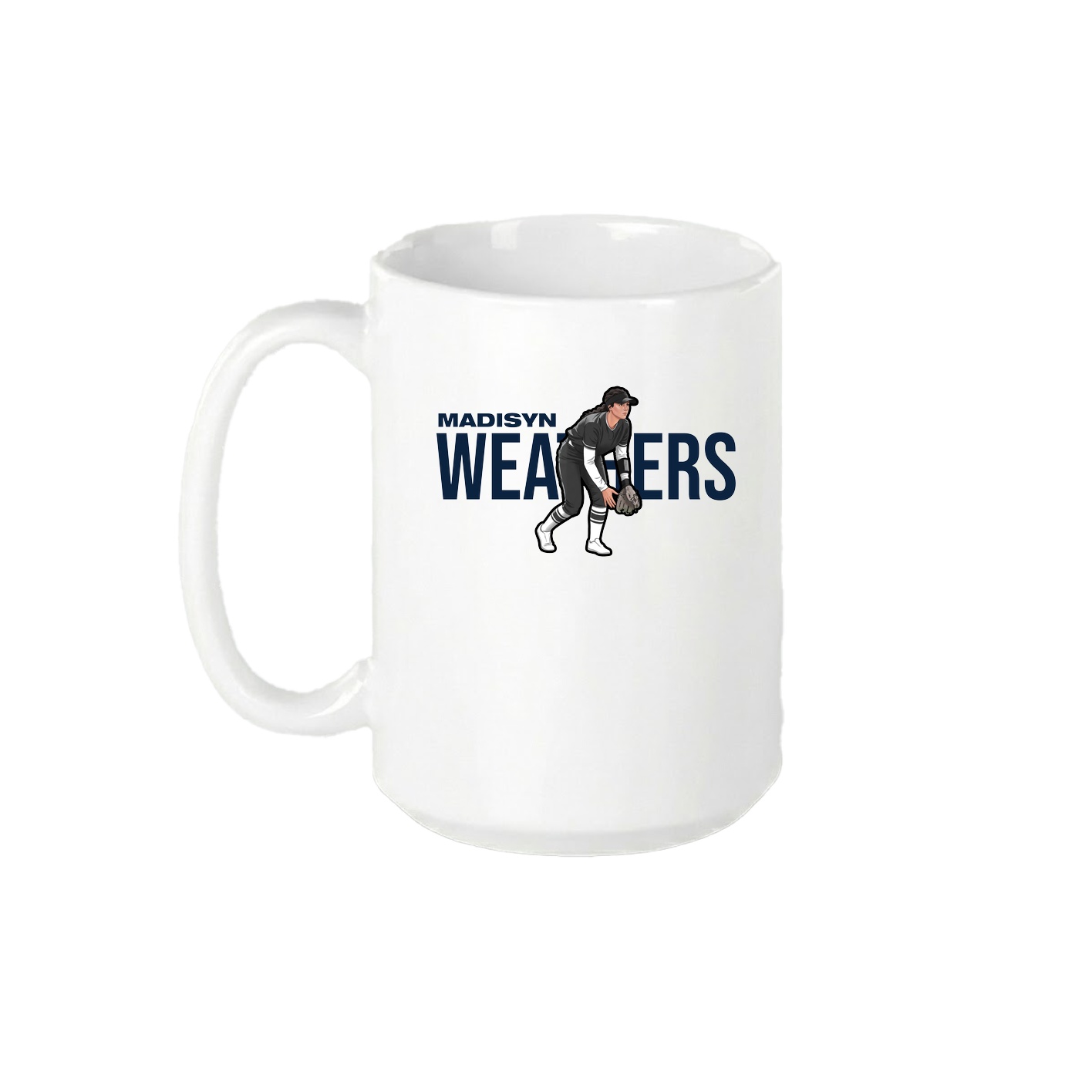 15oz Coffee Mug — Player Name in White