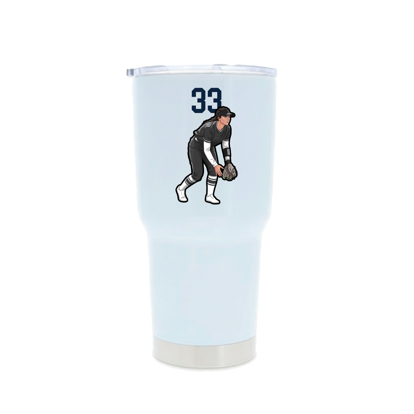 30oz Stainless Steel Tumbler — Number Top in White