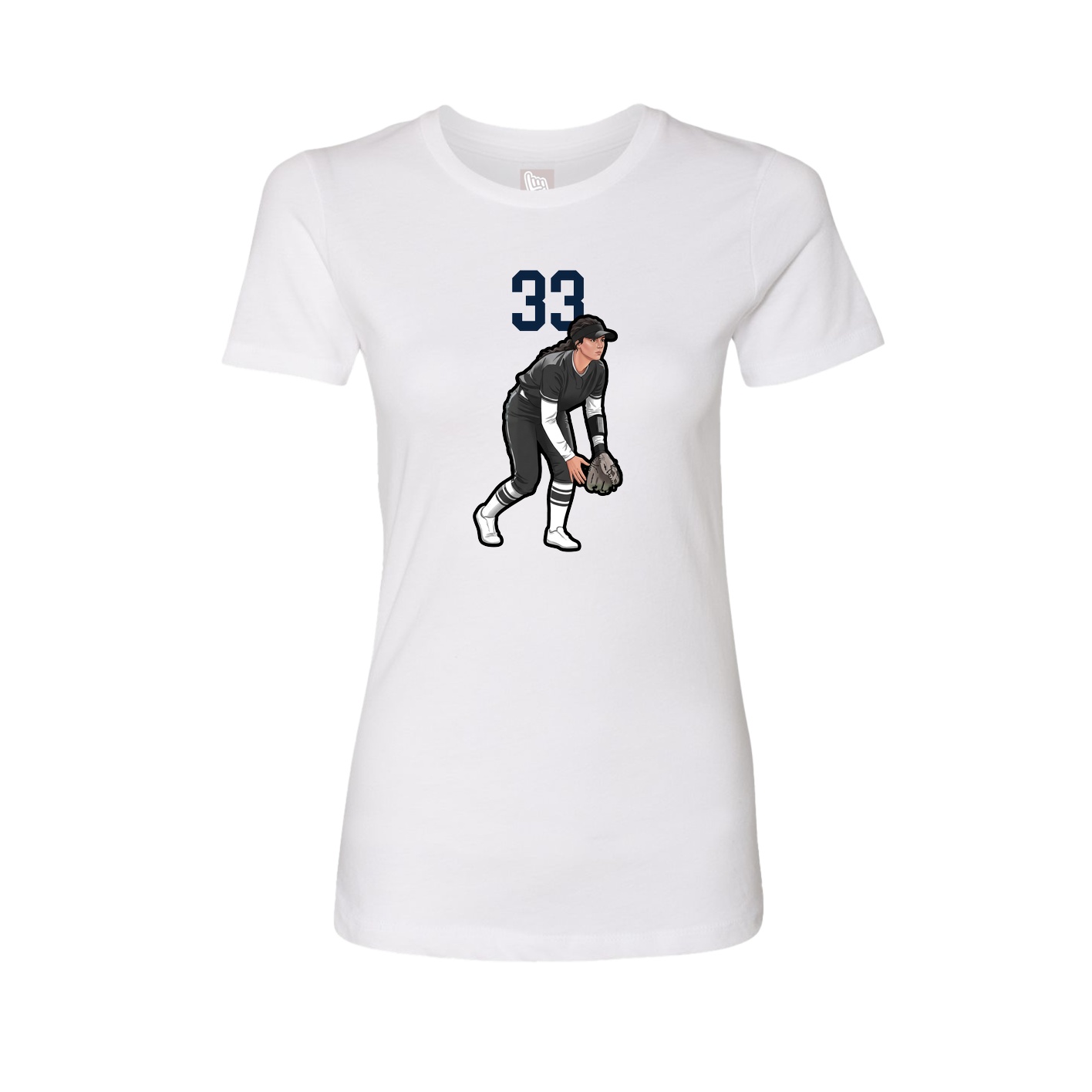 Fitted Women's Tee — Number Top in White