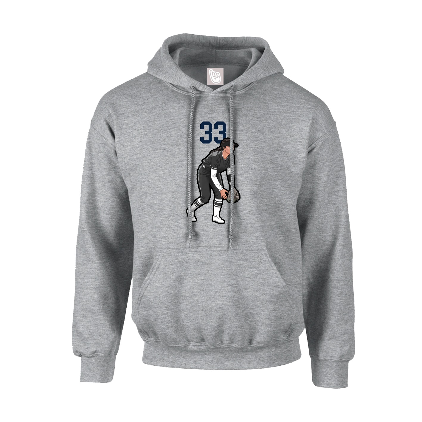 Youth Hoodie — Number Top in Grey