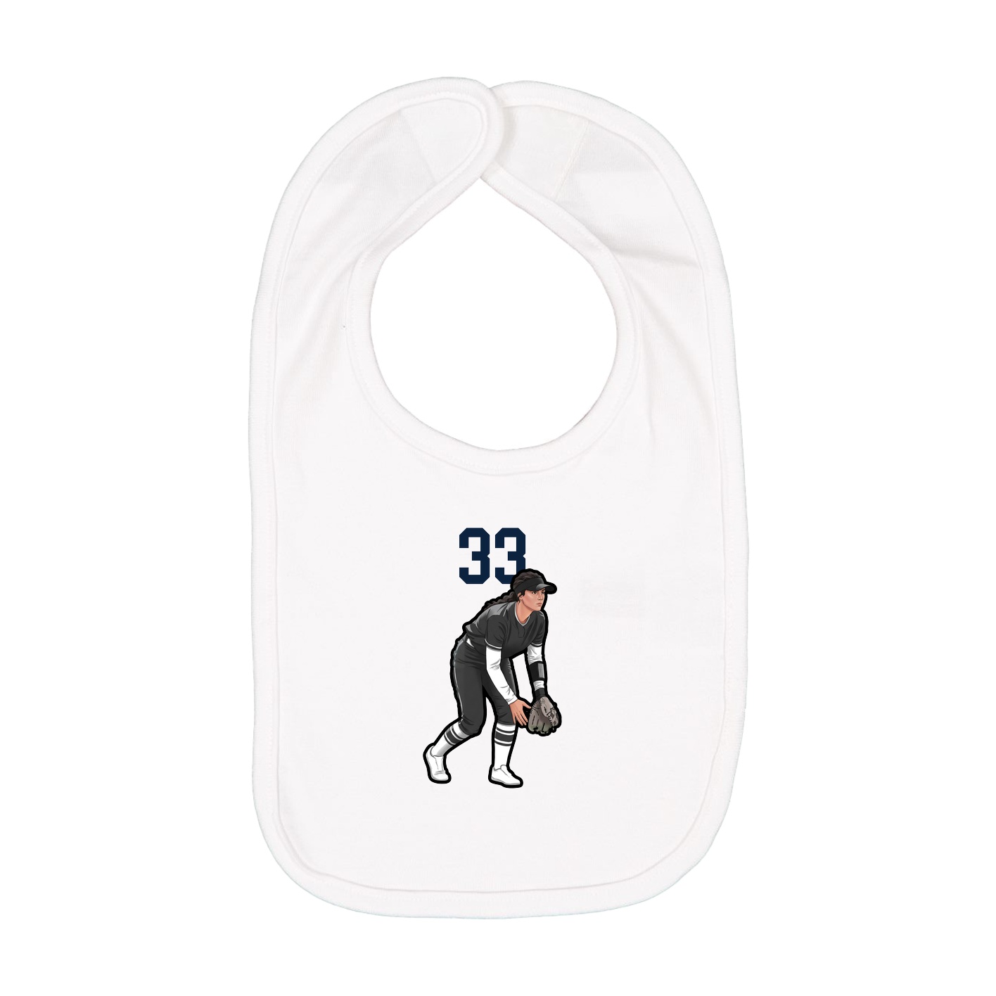 Infant Bib — Number Top in White