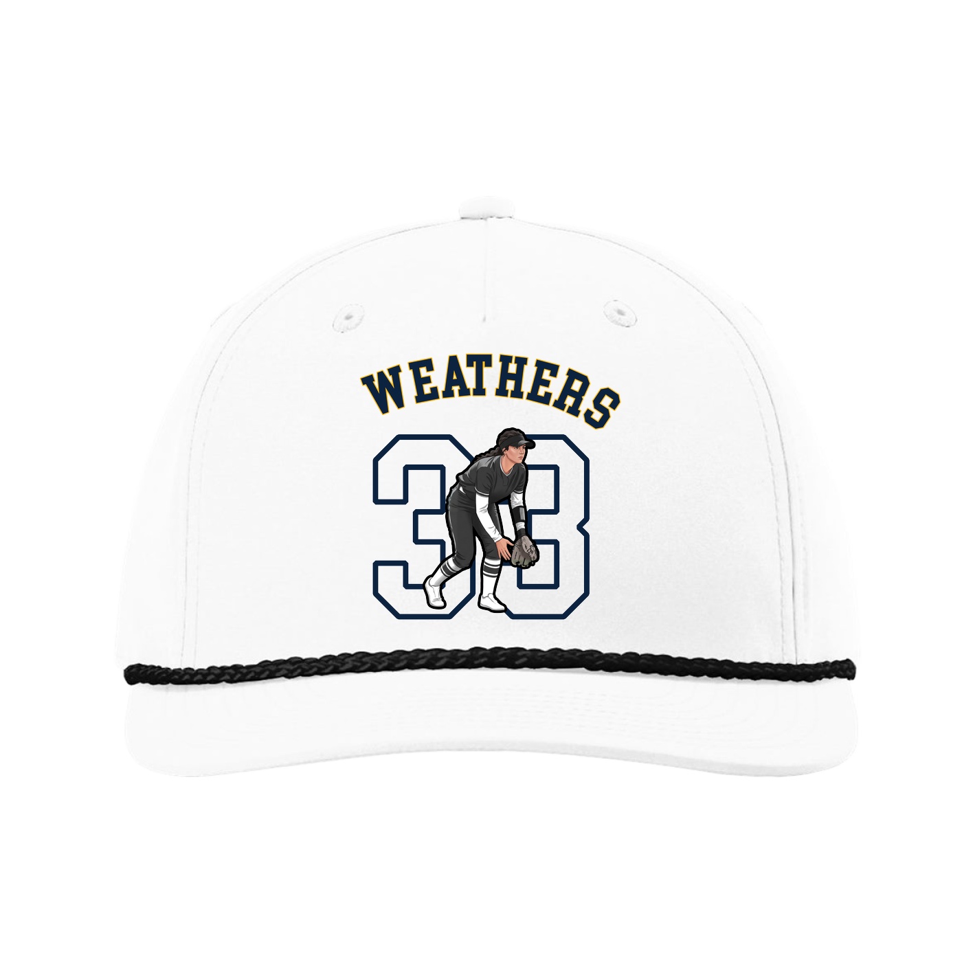 Five-Panel Classic Rope Cap — Shirsey Arch in White