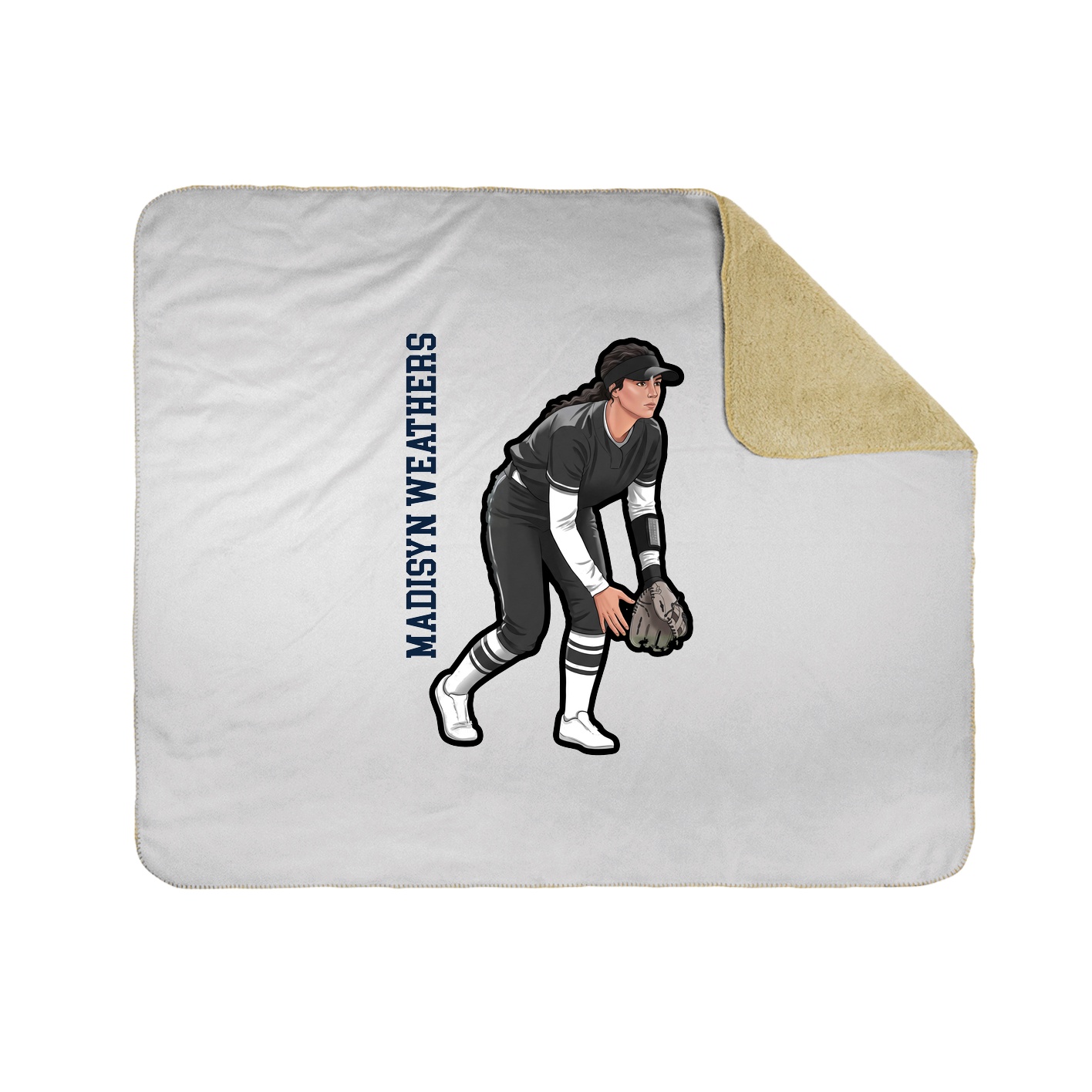 Throw Blanket — Name Vertical in White