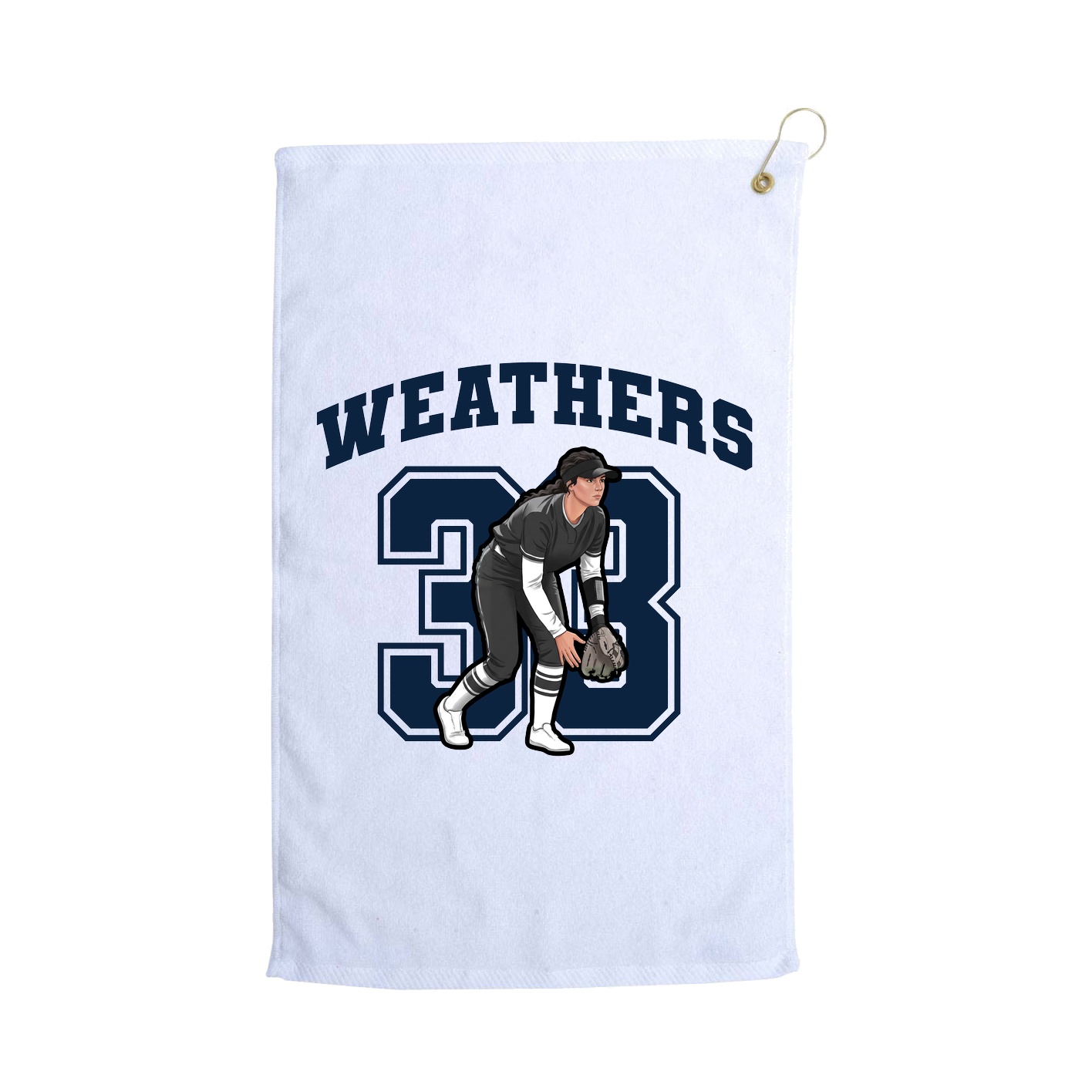 Golf Towel — Number in White