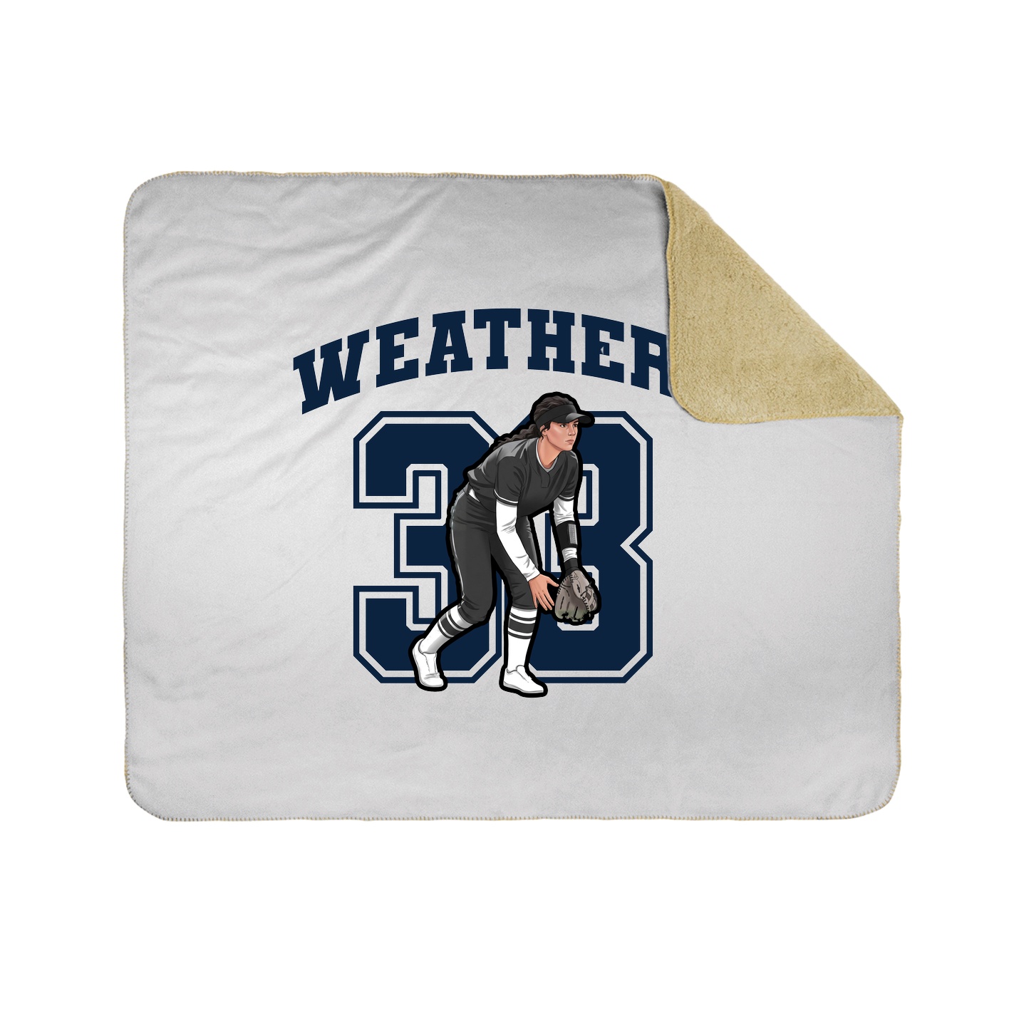 Throw Blanket — Number in White