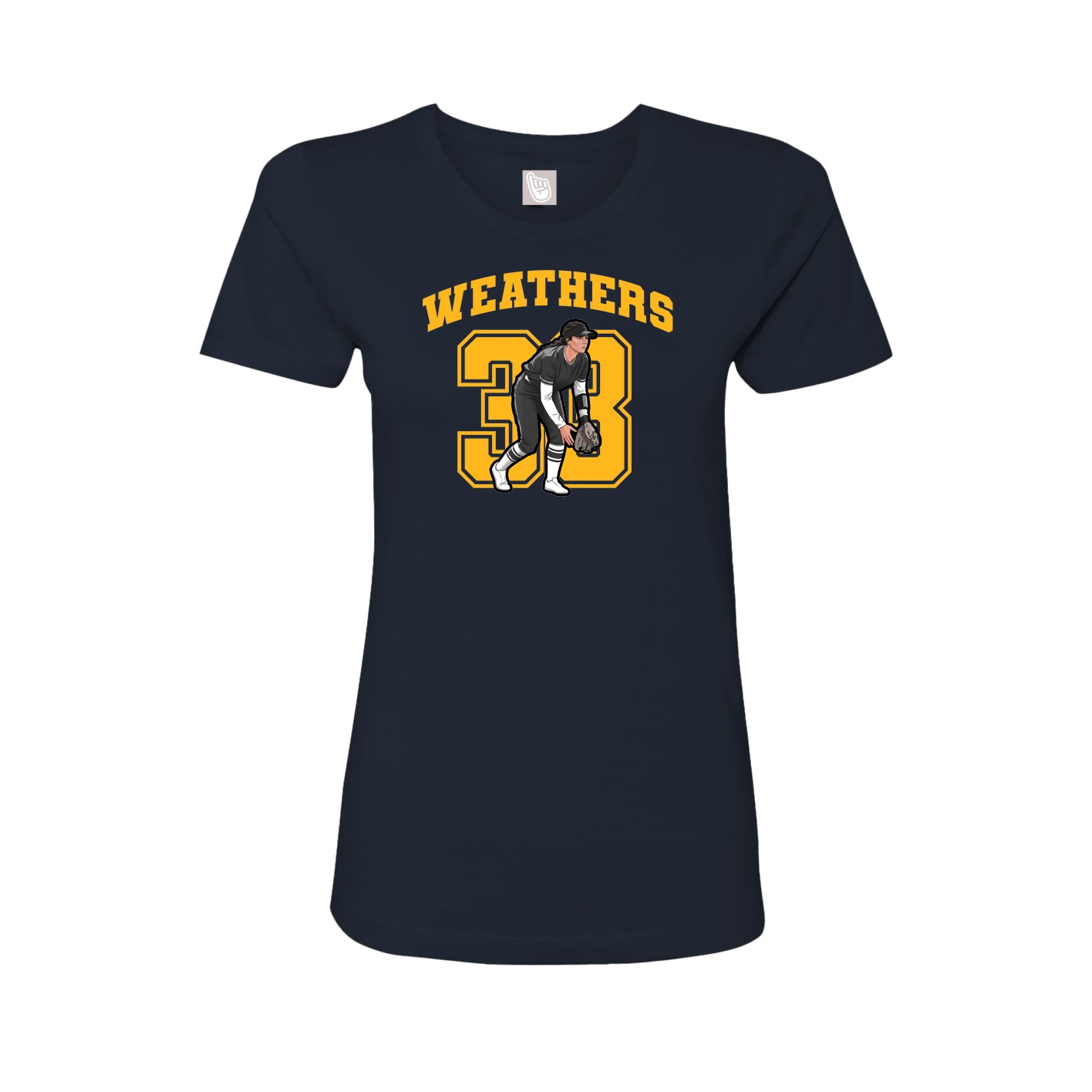 Fitted Women's Tee — Number in Navy