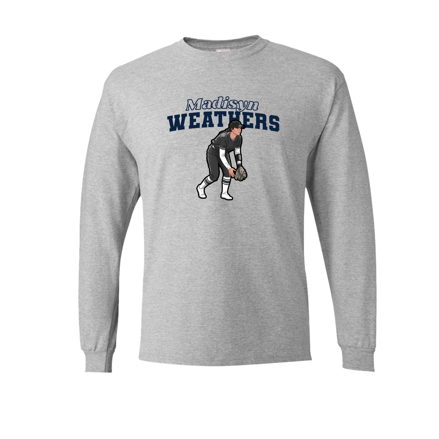 Long Sleeve Tee — Name Arch in Grey