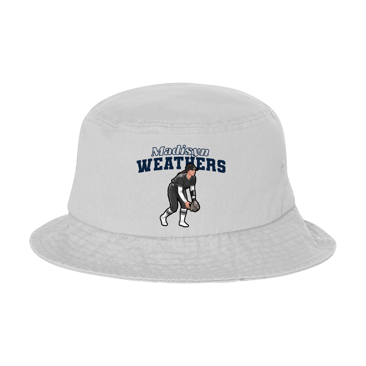 Bucket Cap — Name Arch in White