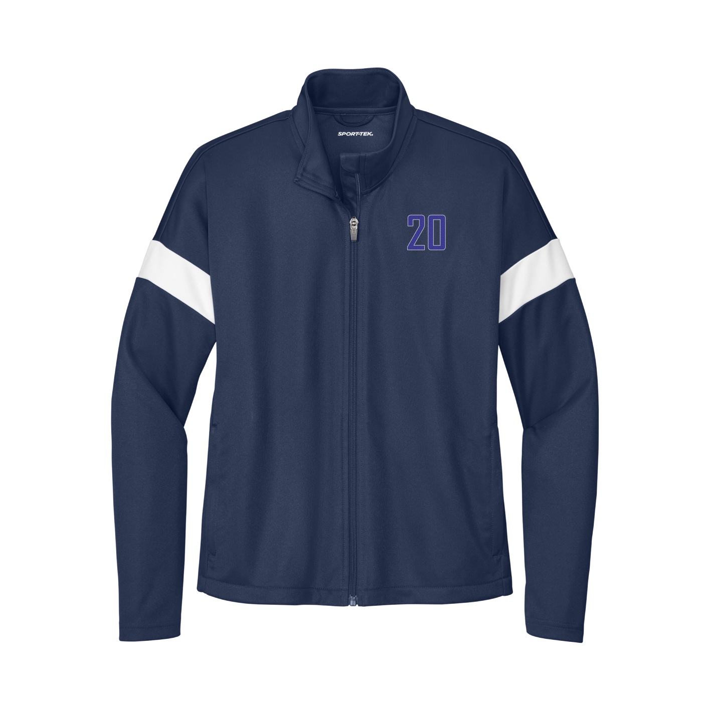 Womens Team Travel Full-Zip Jacket — Front Shirsy in Navy/White