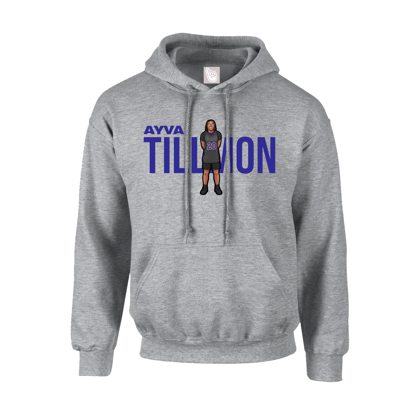 Hoodie — Player Name in Grey