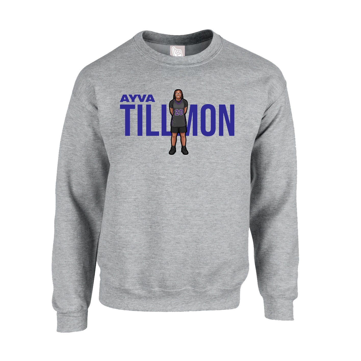 Fleece Crew — Player Name in Grey