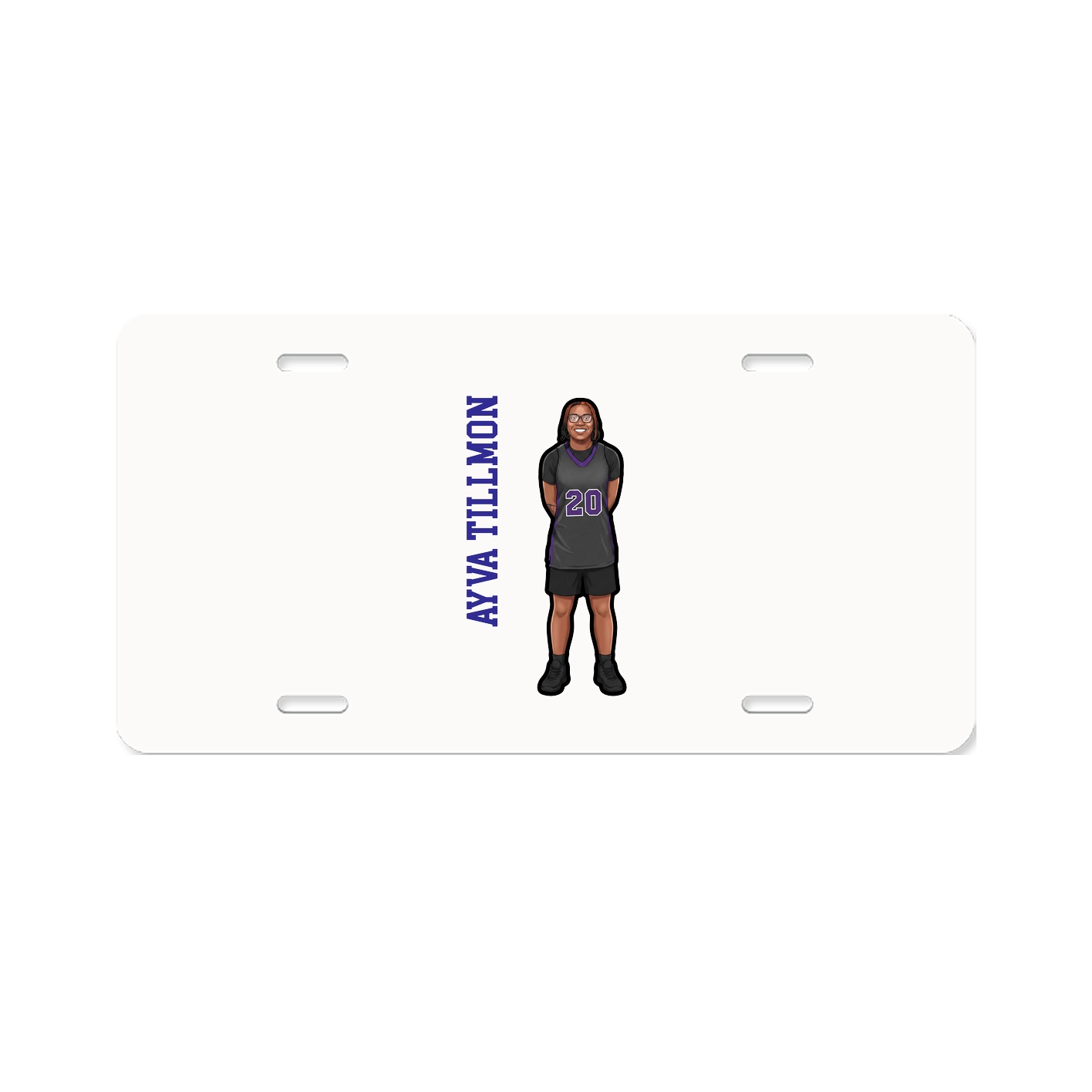 License Plate — Name Vertical in Classic