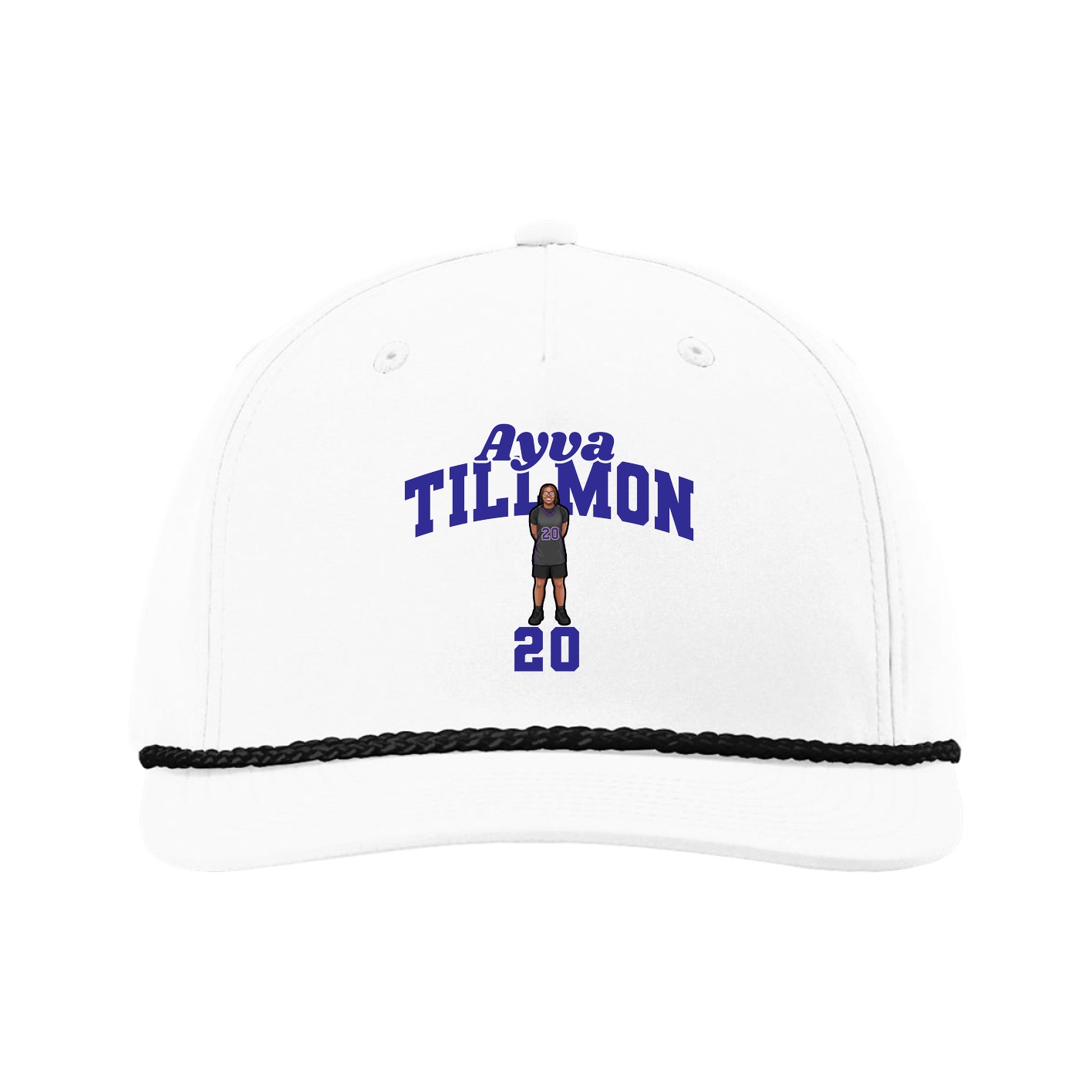 Five-Panel Classic Rope Cap — Signature Arch in White