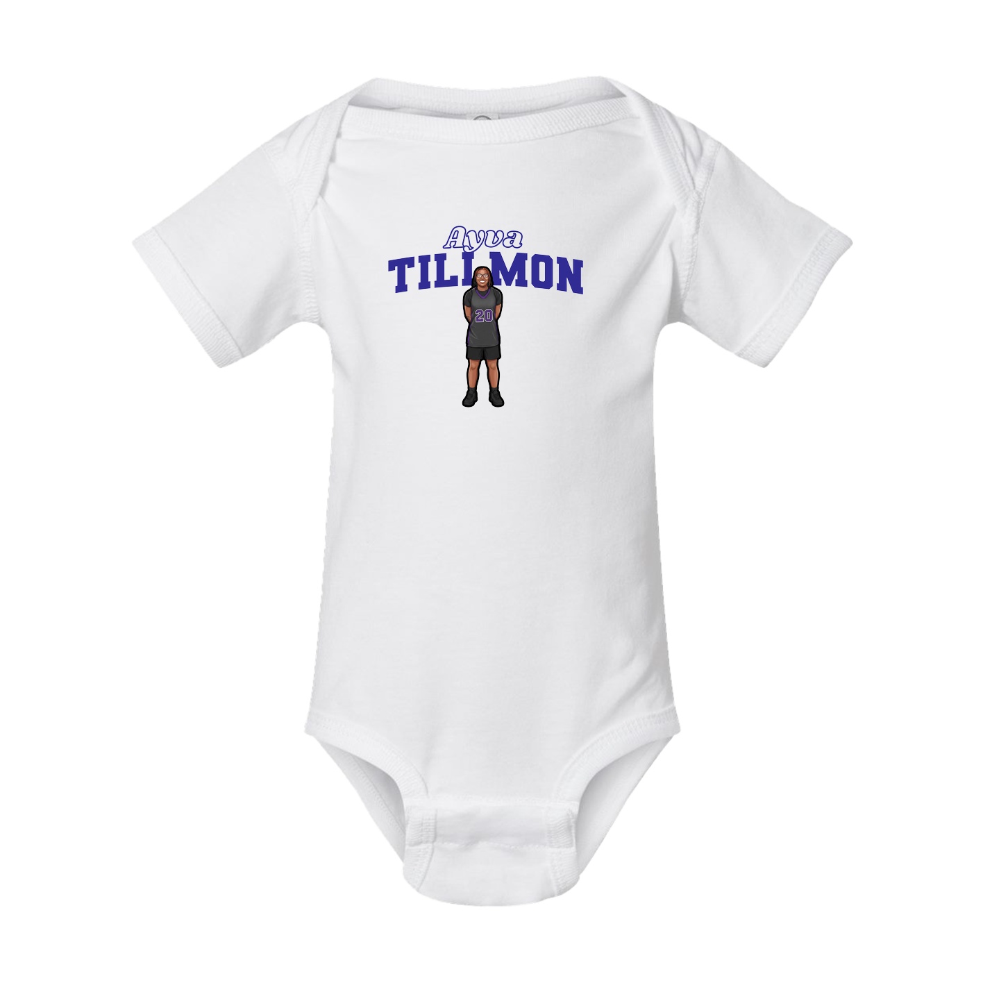 Baby Onesie — Name Arch in White
