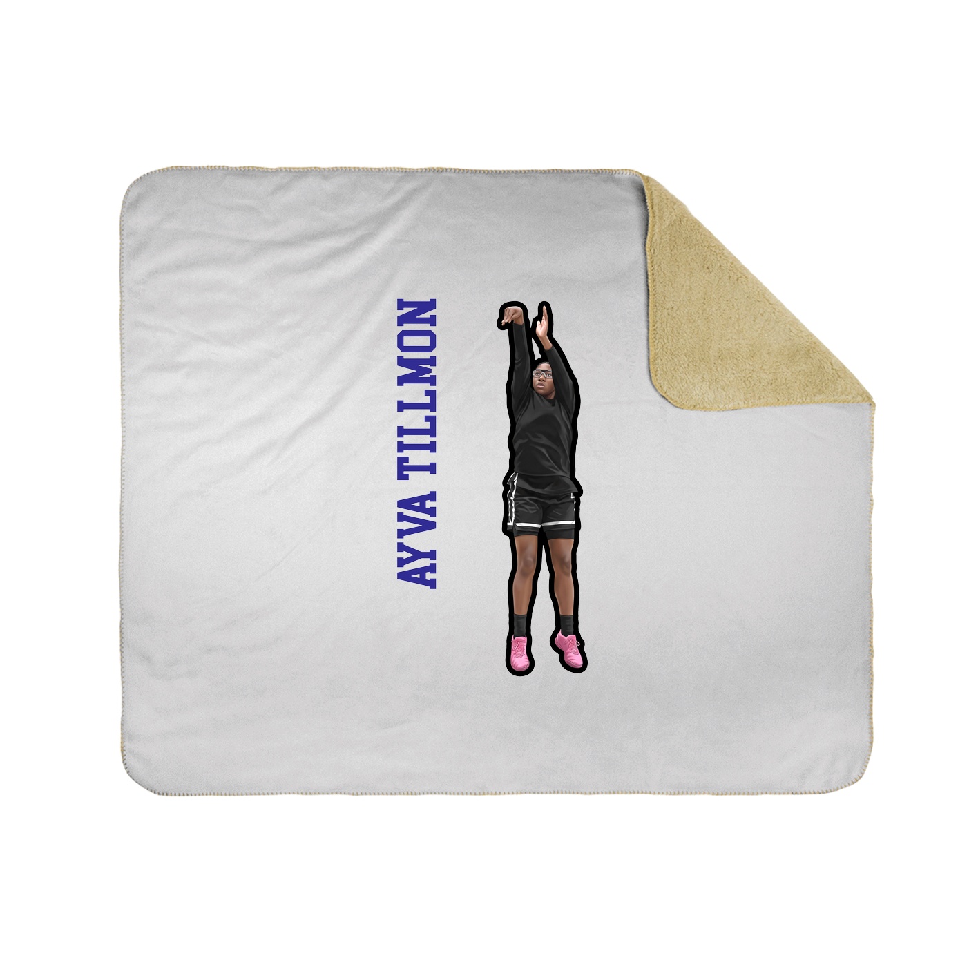 Throw Blanket — Name Vertical in White