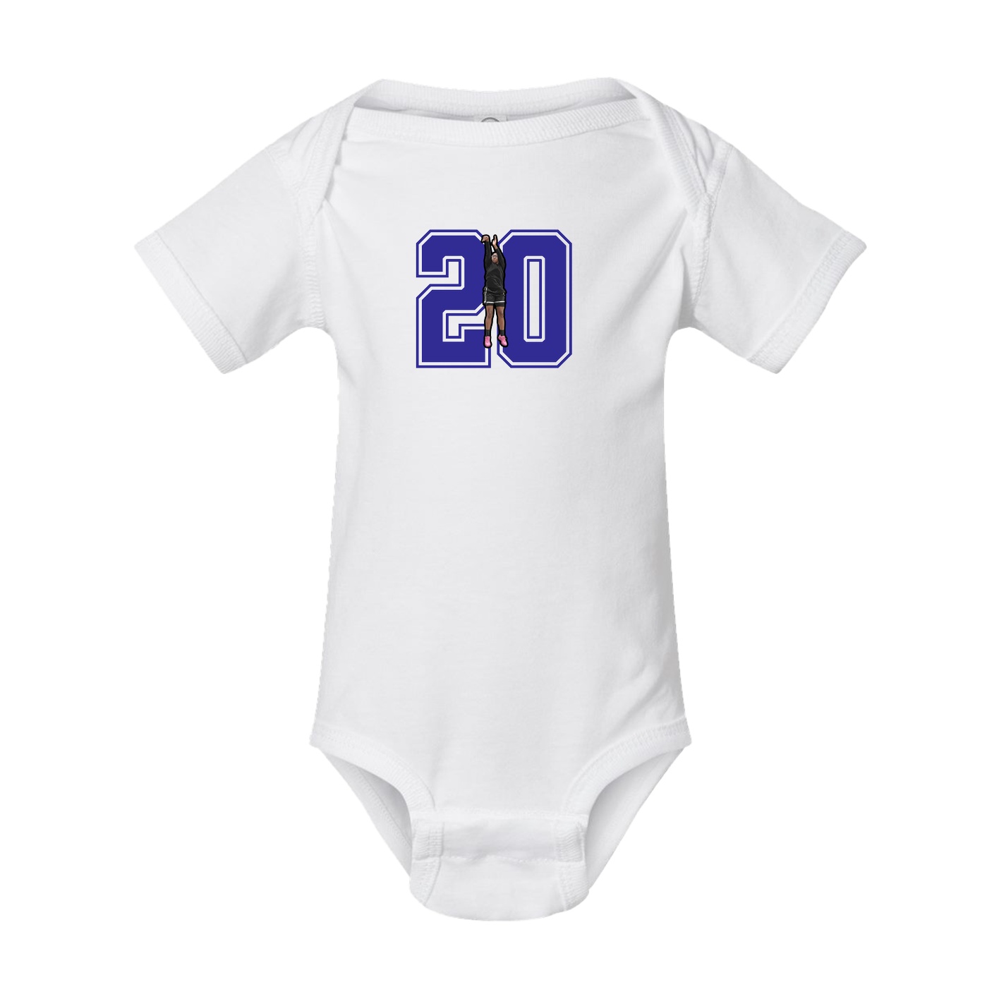 Baby Onesie — Number in White