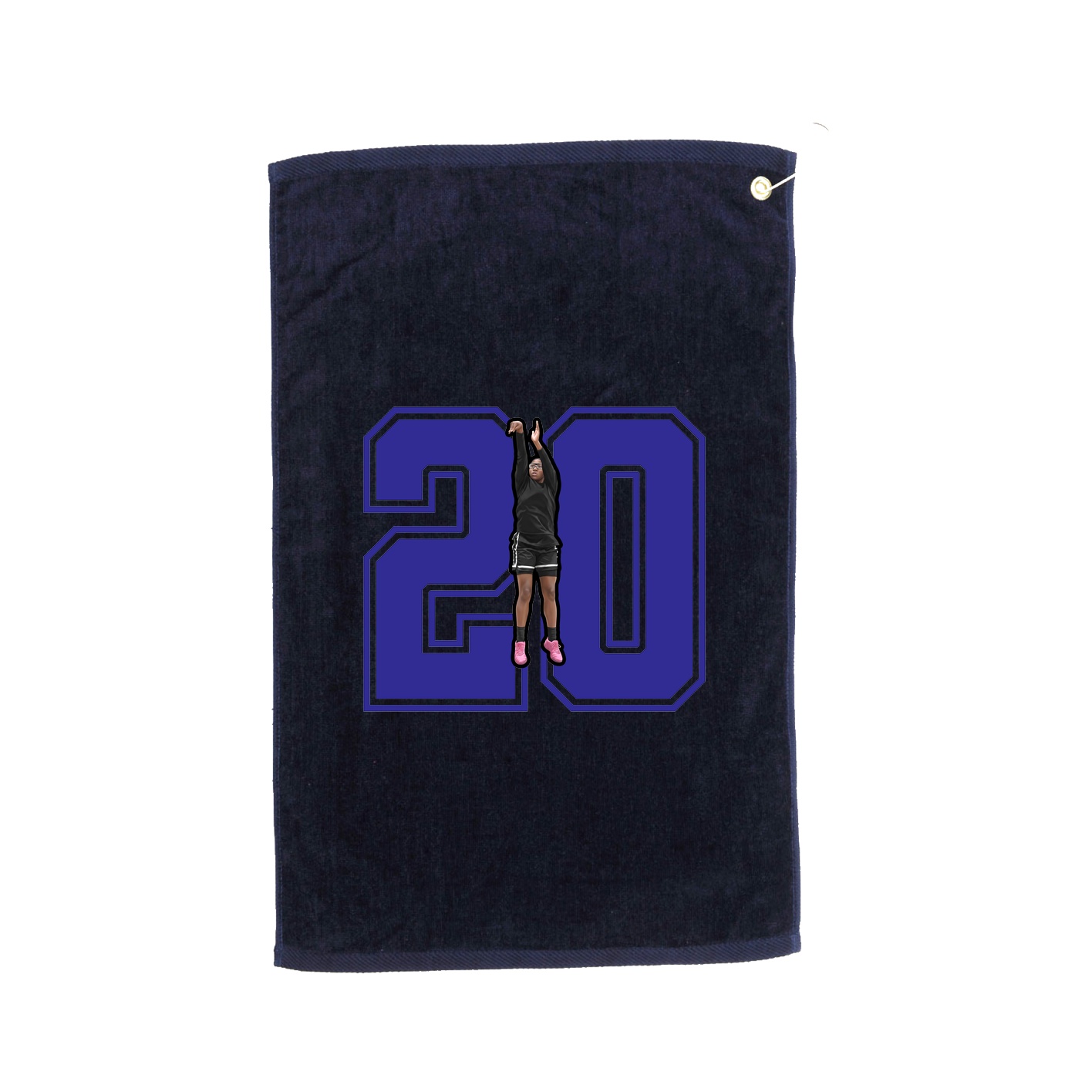 Golf Towel — Number in Navy
