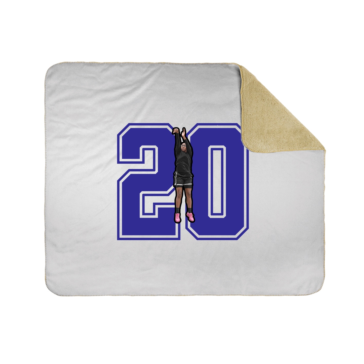 Throw Blanket — Number in White