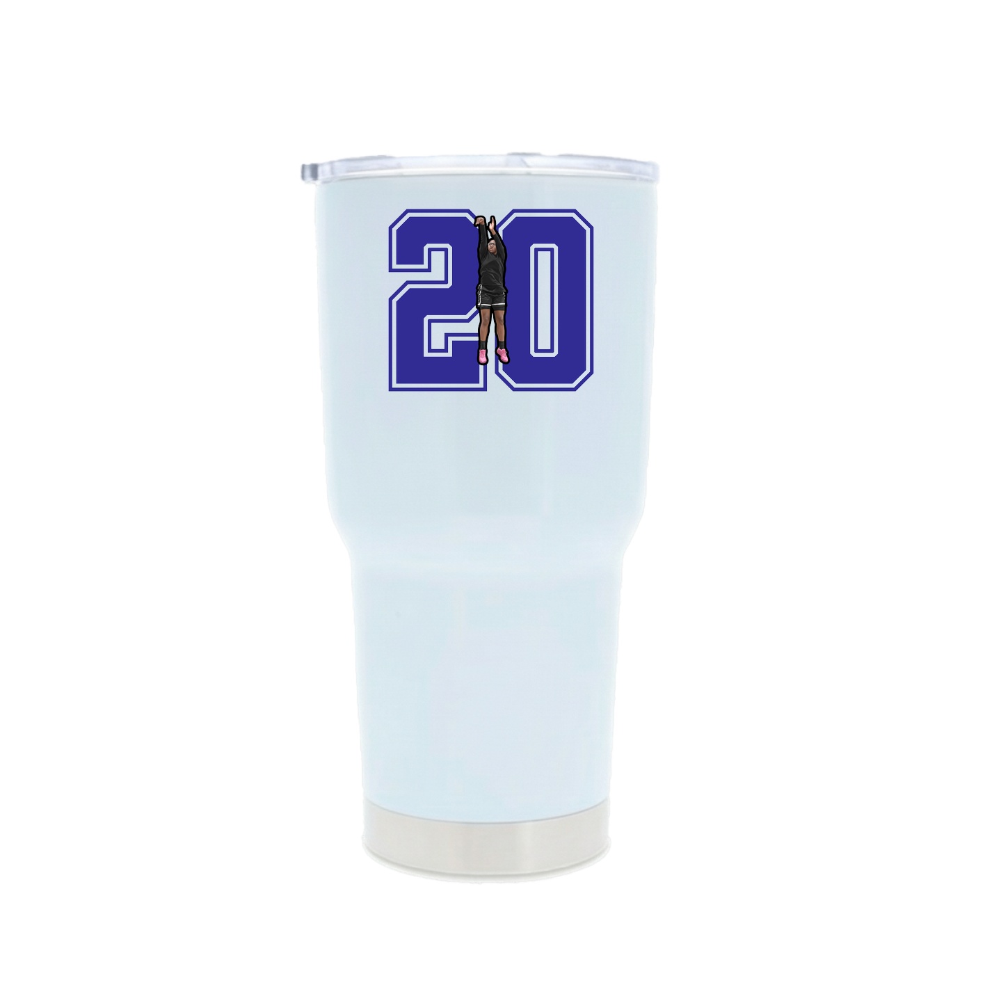 30oz Stainless Steel Tumbler — Number in White