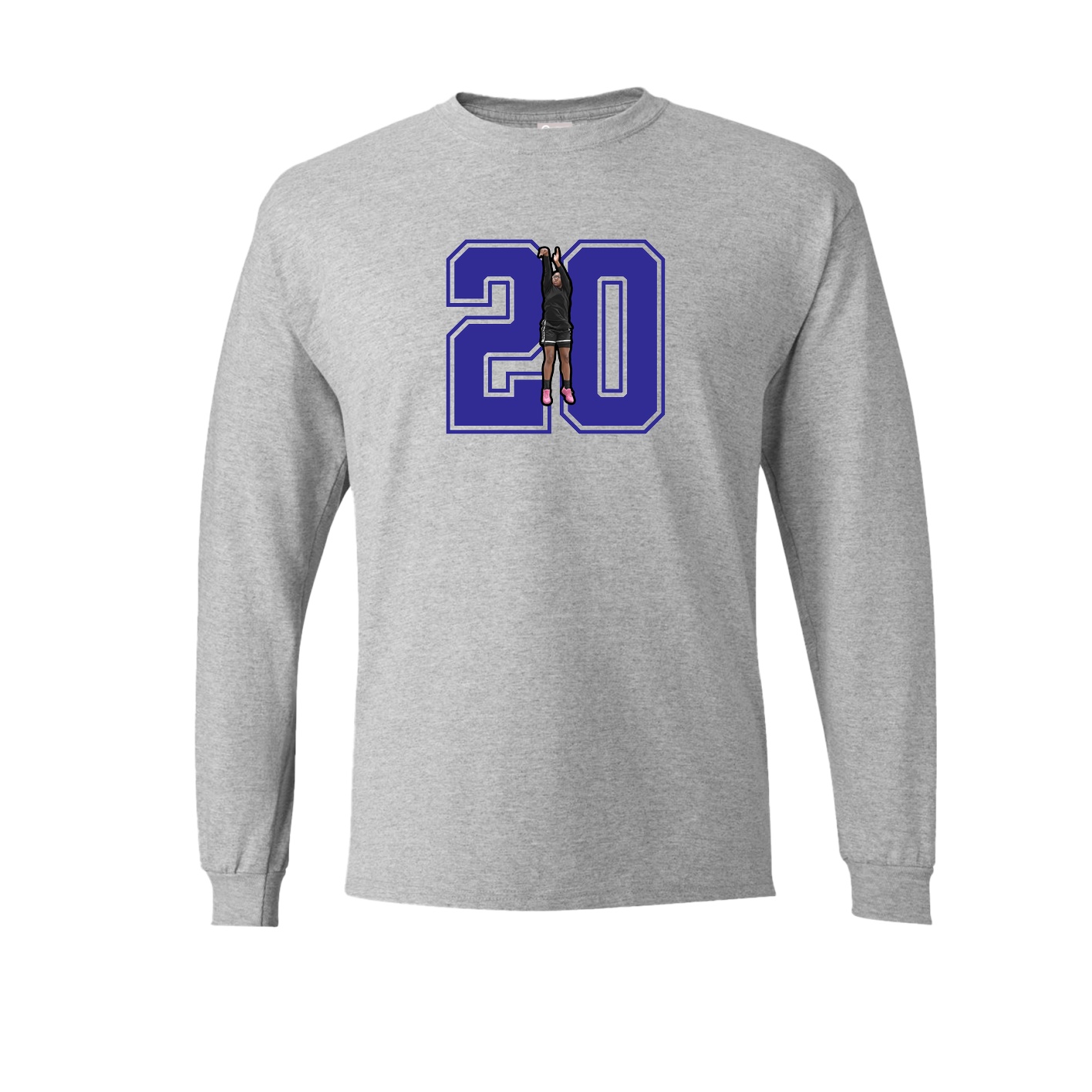 Long Sleeve Tee — Number in Grey