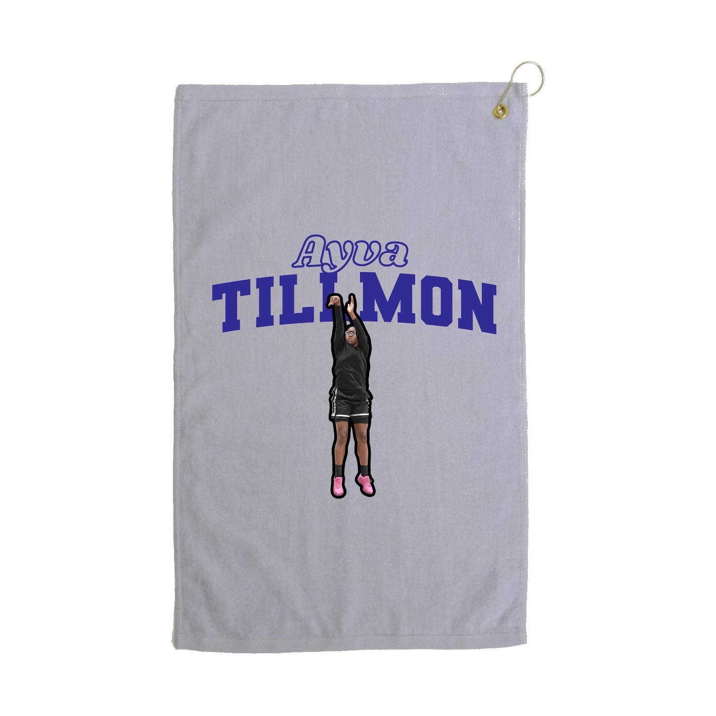 Golf Towel — Name Arch in Grey