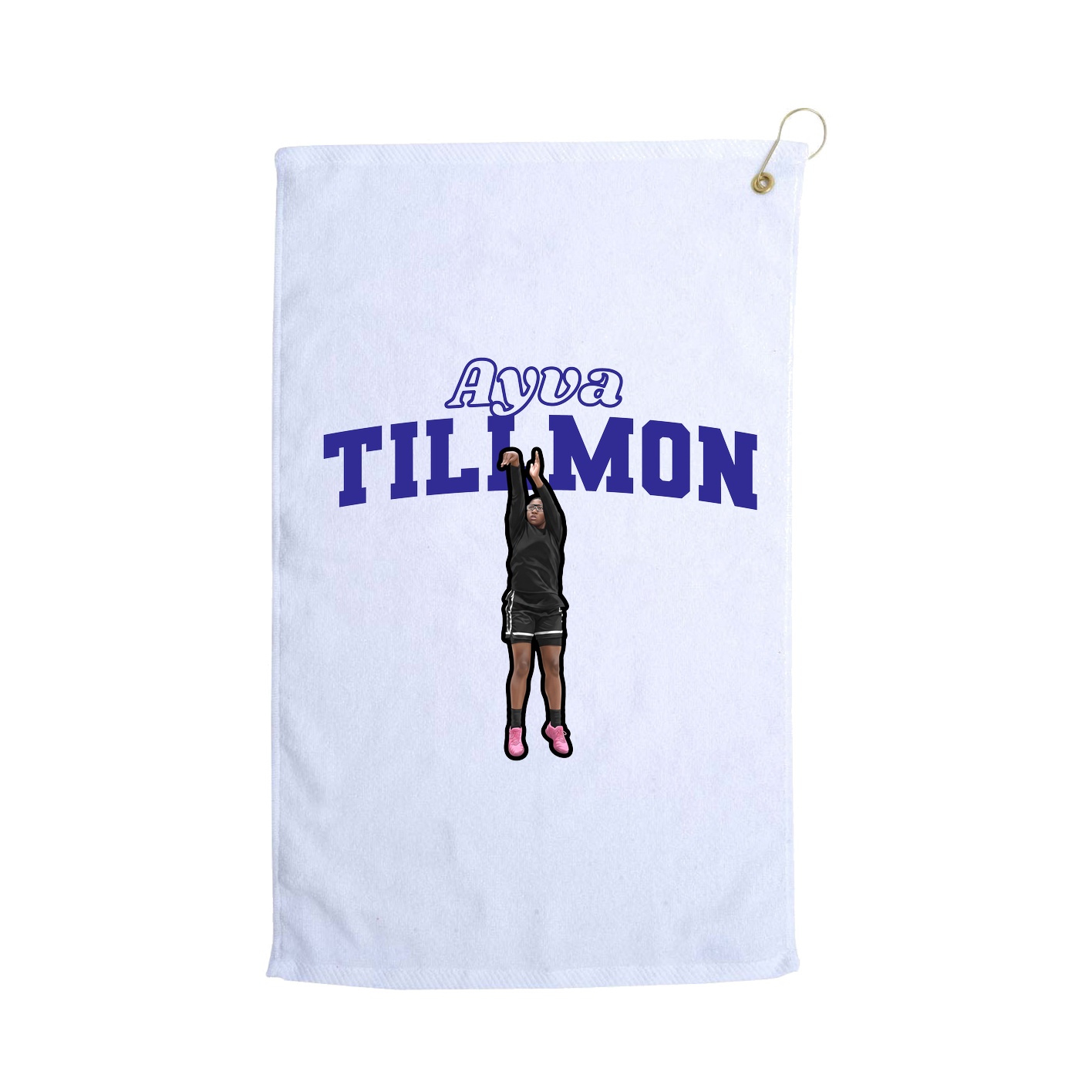 Golf Towel — Name Arch in White