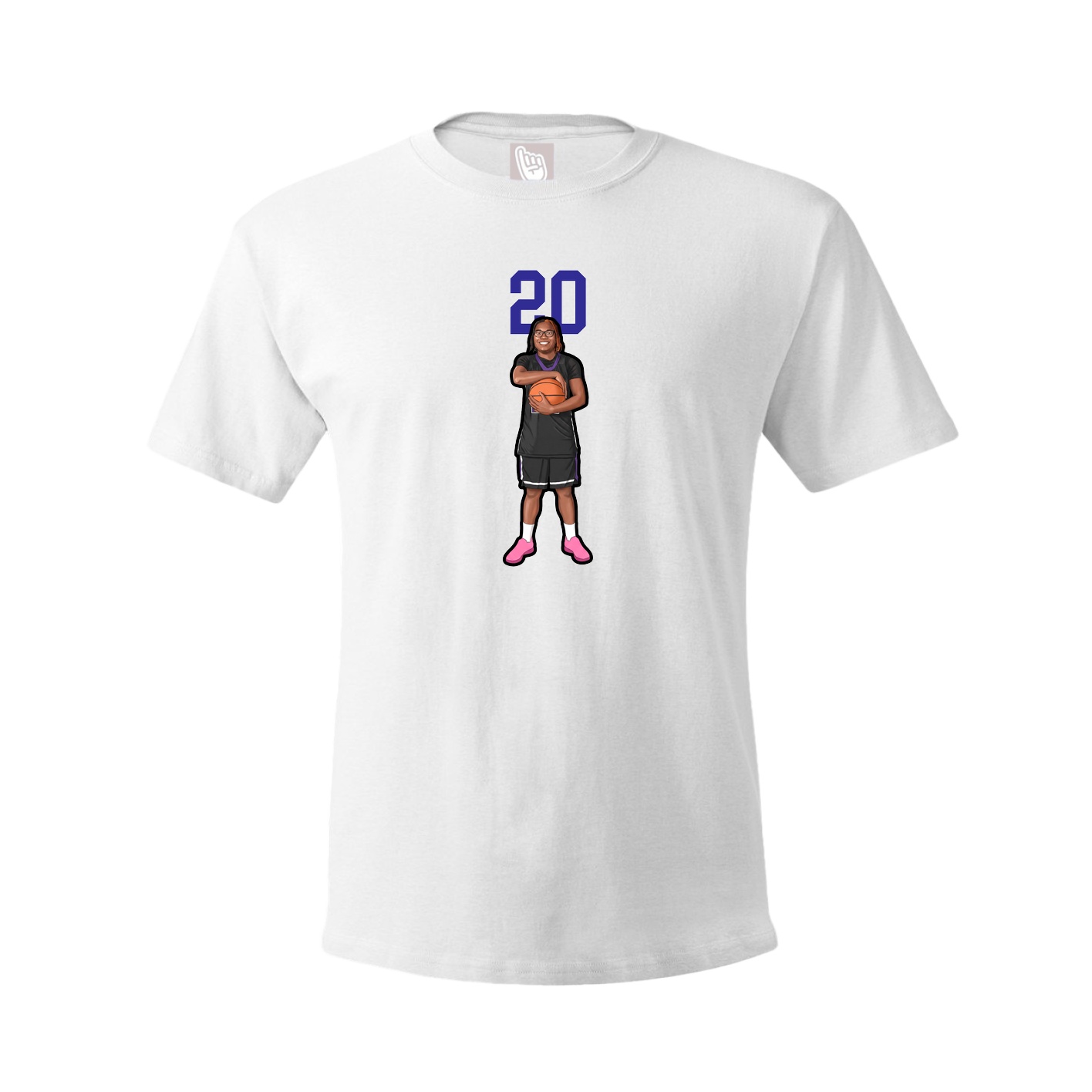 Youth Tee — Number Top in White