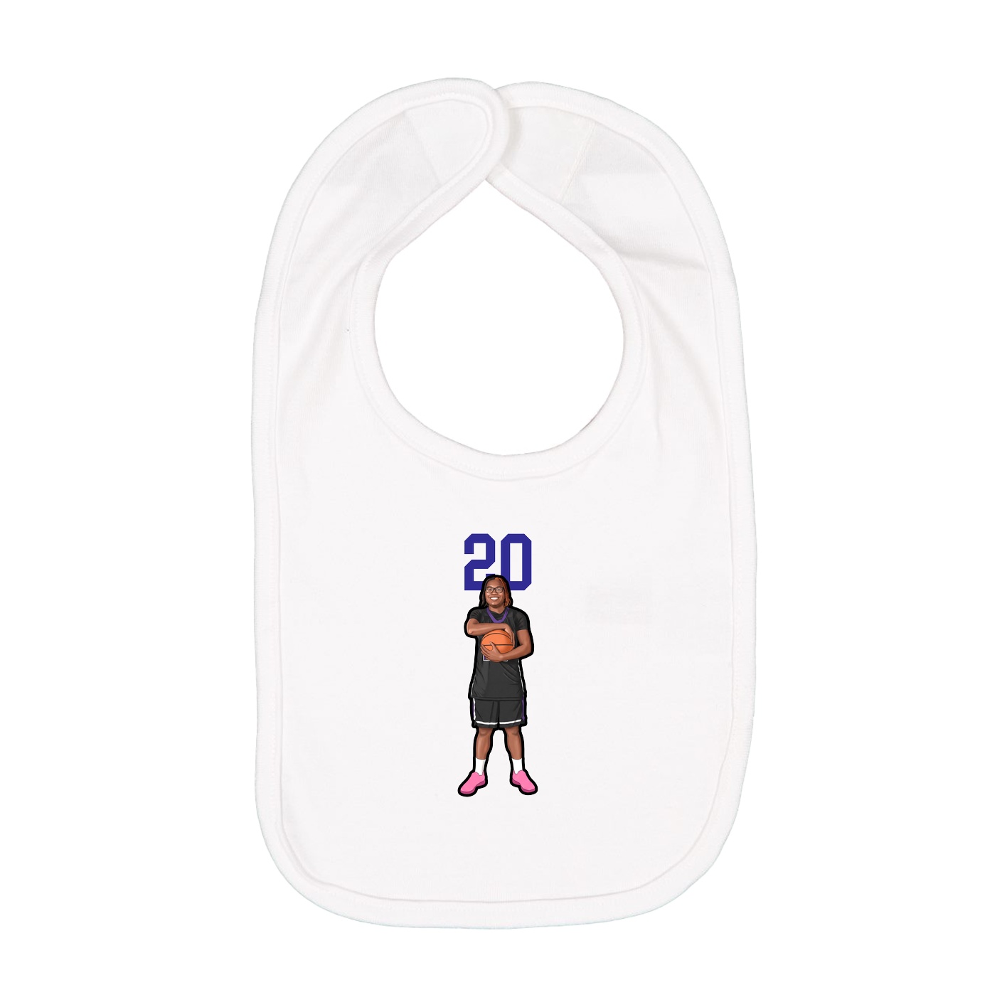 Infant Bib — Number Top in White