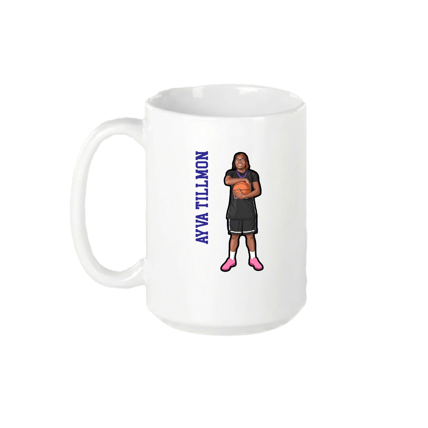 15oz Coffee Mug — Name Vertical in White