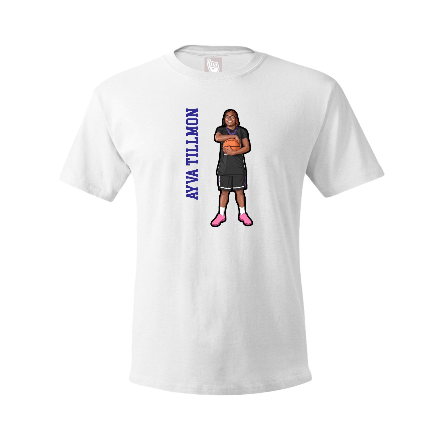 Tee — Name Vertical in White
