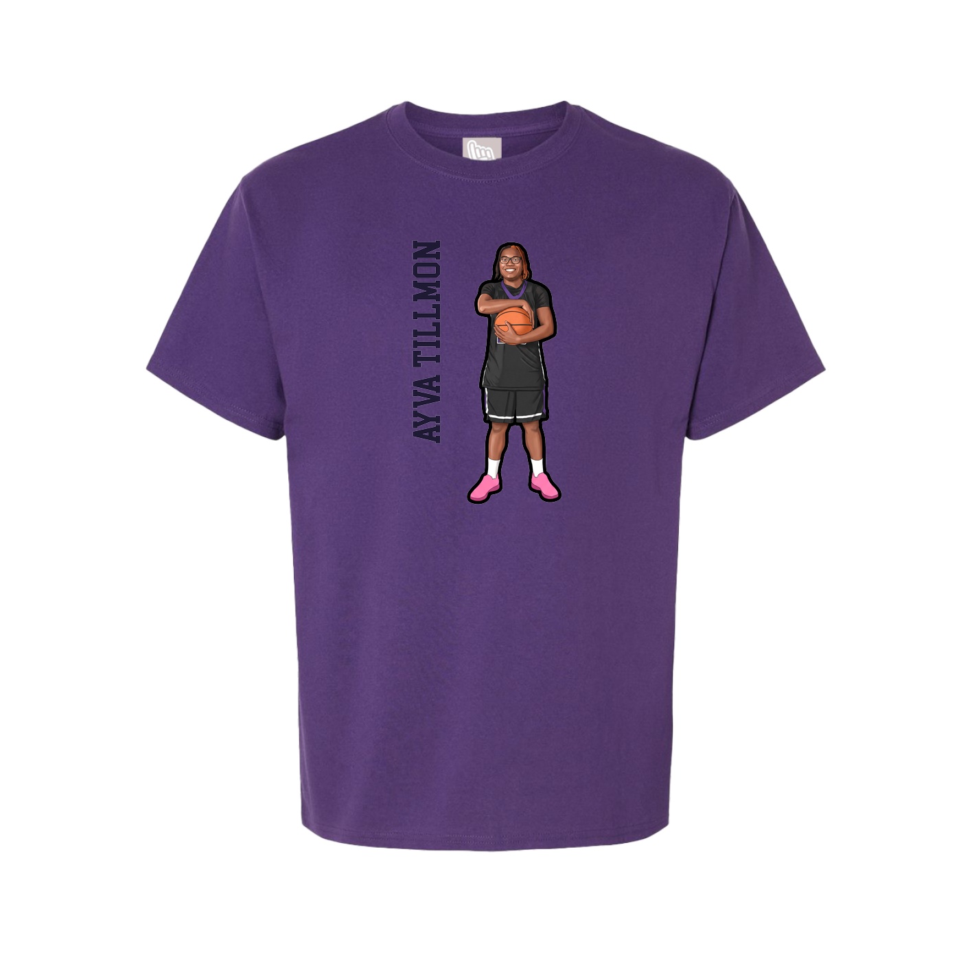 Youth Tee — Name Vertical in Purple