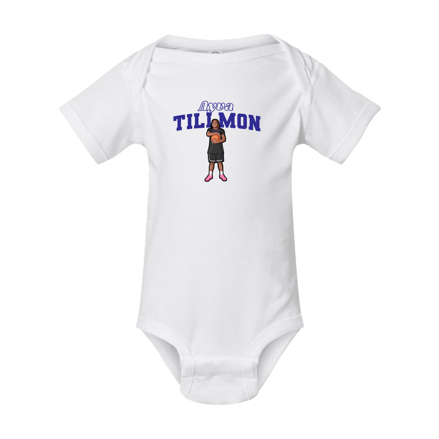 Baby Onesie — Name Arch in White