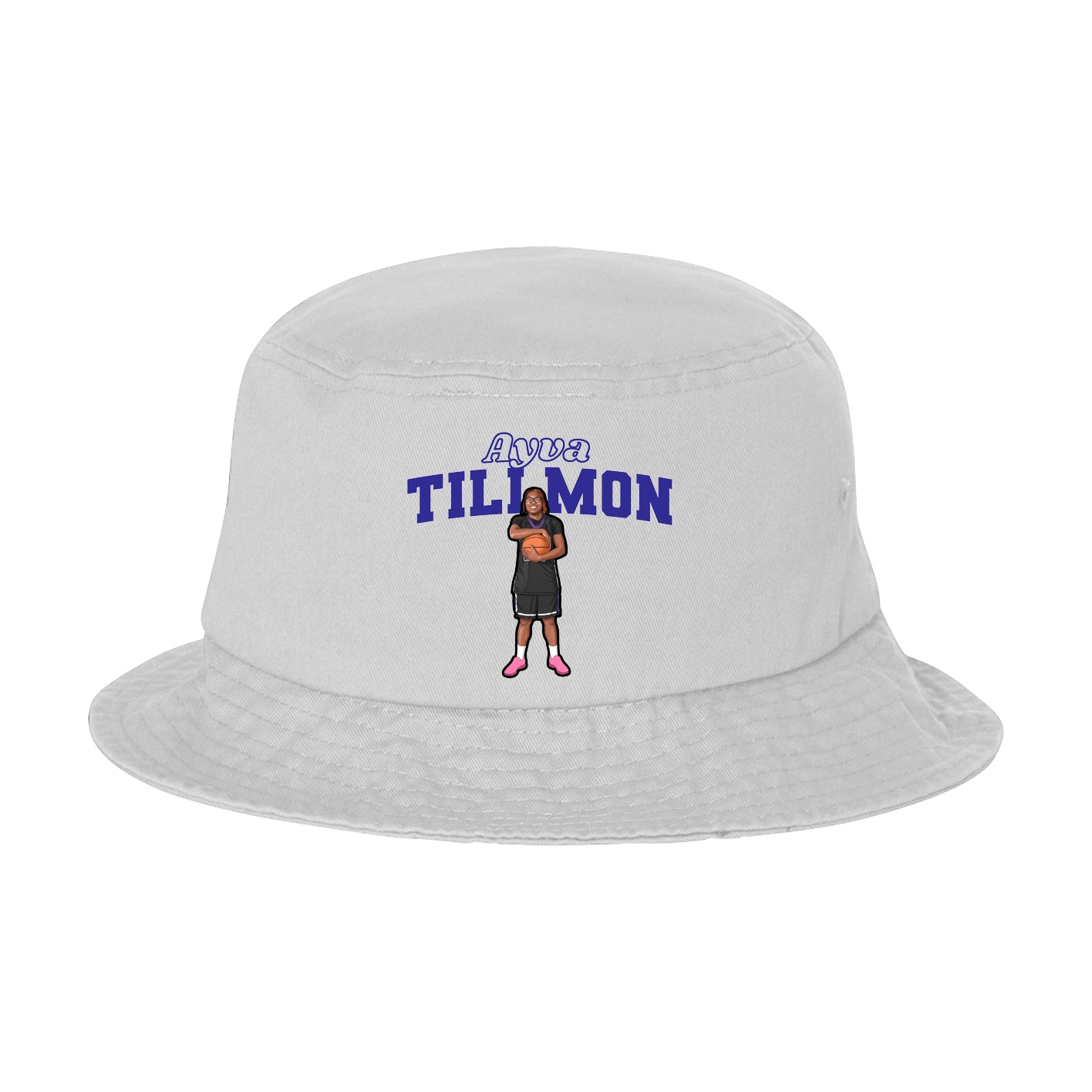 Bucket Cap — Name Arch in White