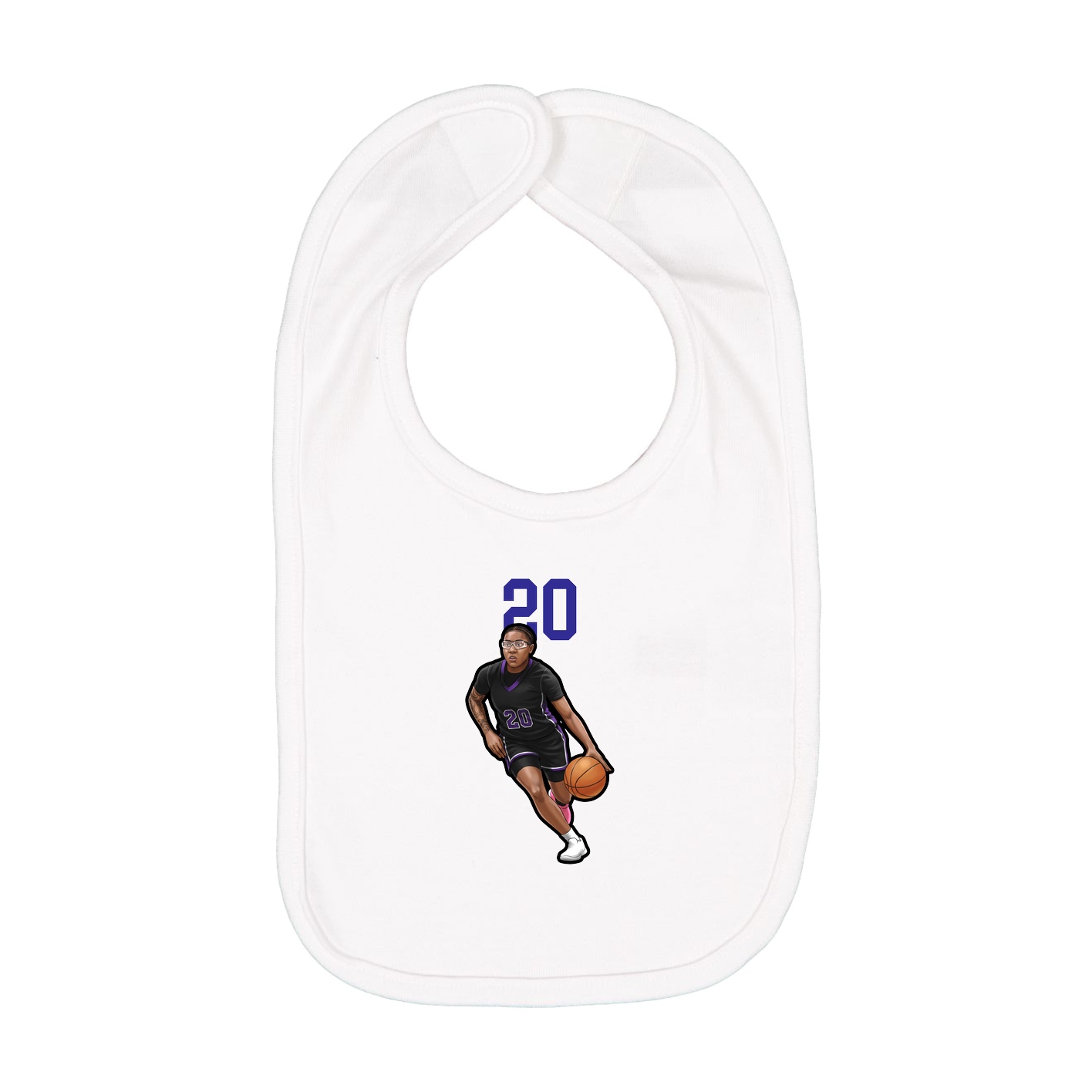 Infant Bib — Number Top in White