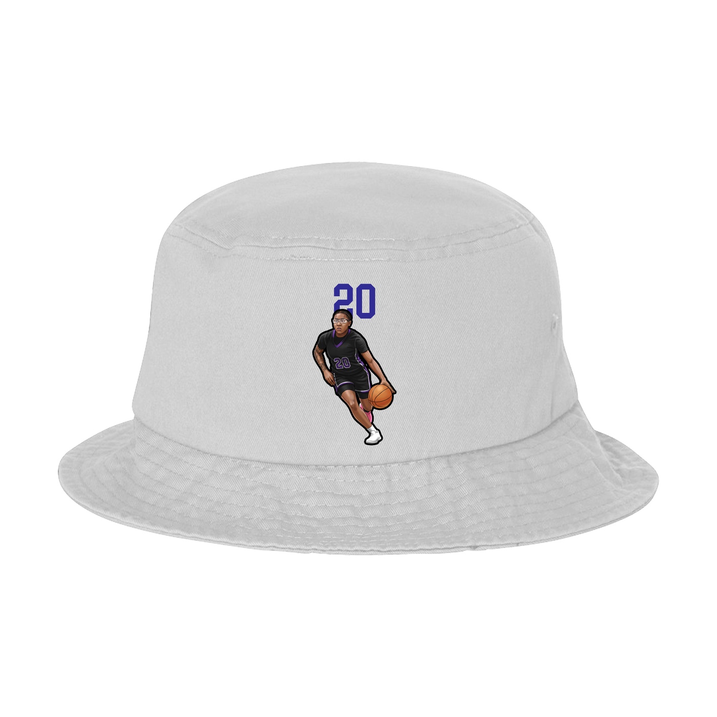 Bucket Cap — Number Top in White