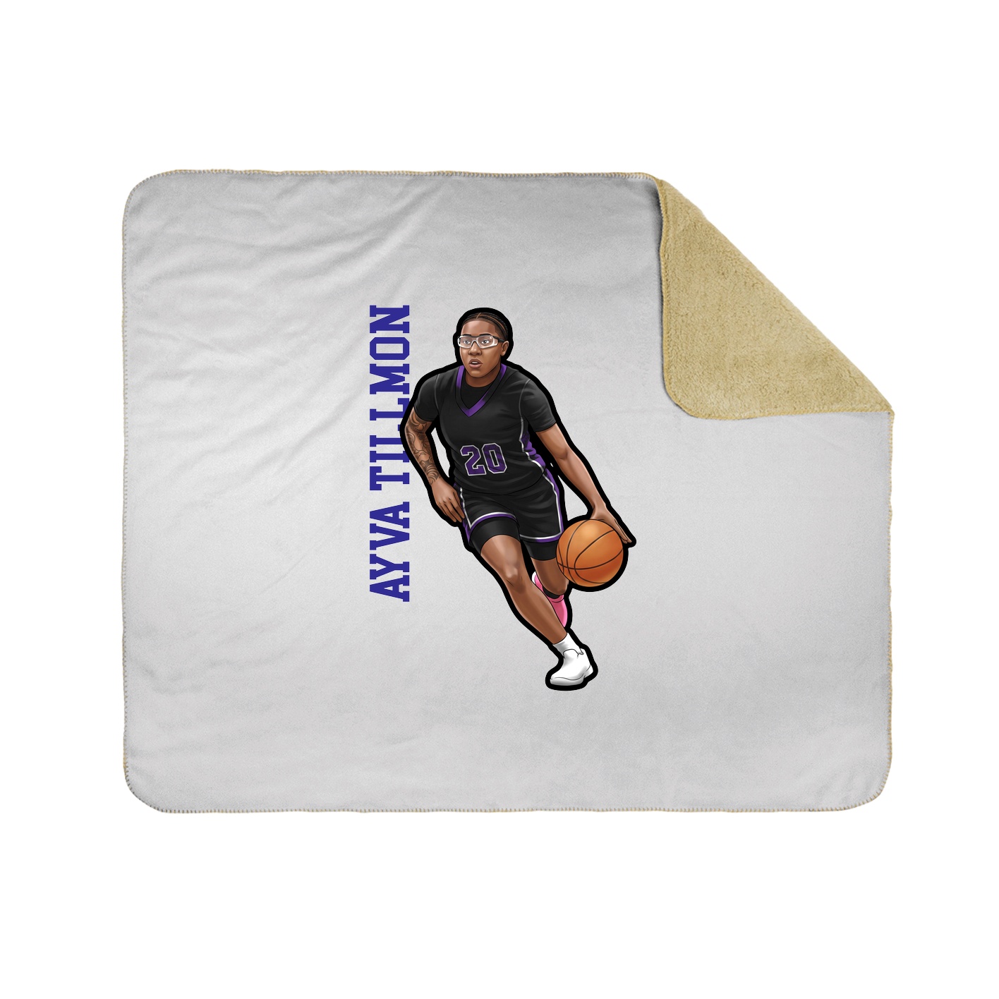 Throw Blanket — Name Vertical in White