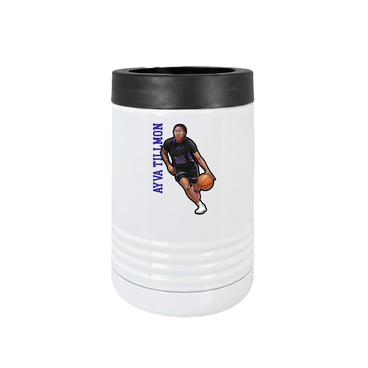 Beverage Holder — Name Vertical in White