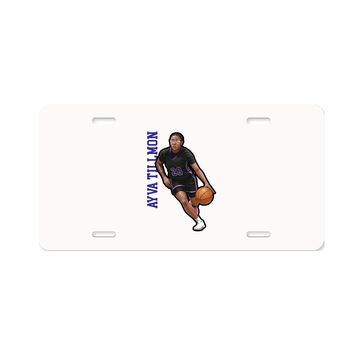License Plate — Name Vertical in Classic